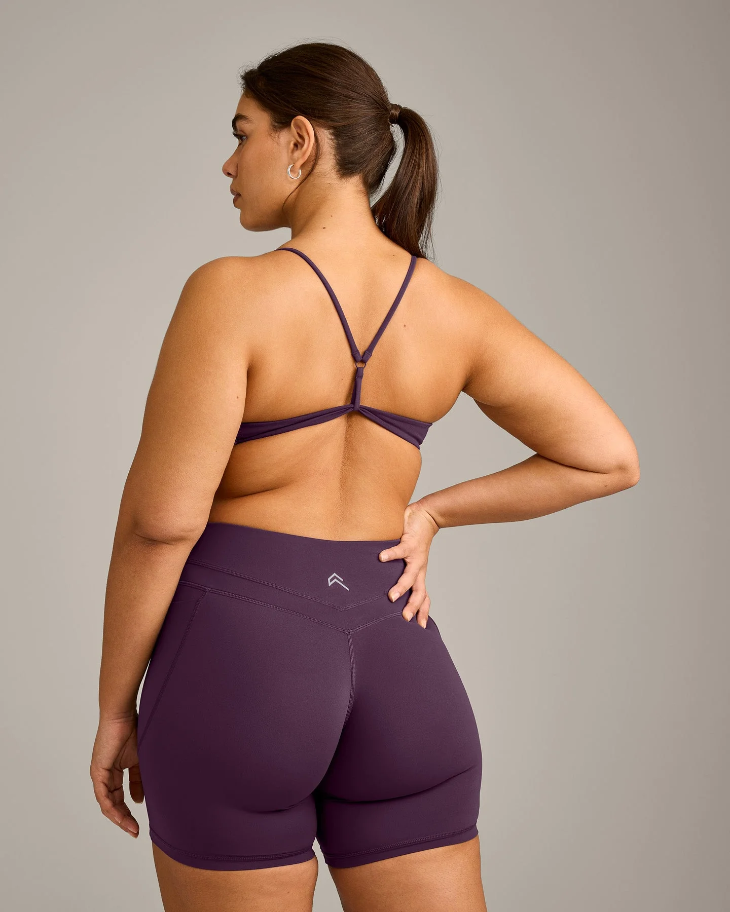 EasyLift™ Ultra Minimal Bralette with Grey Logo | Blackberry Purple - Image 4