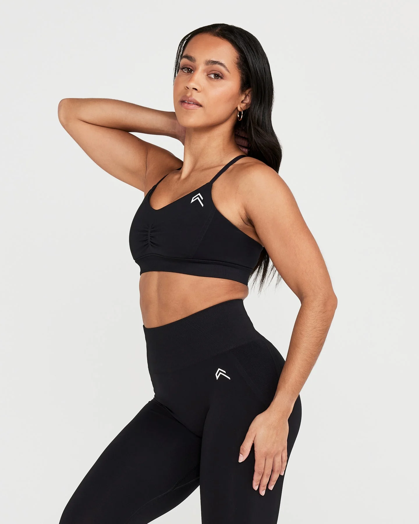 EffortlessLift™ Micro Bralette with White Logo | Black - Image 3