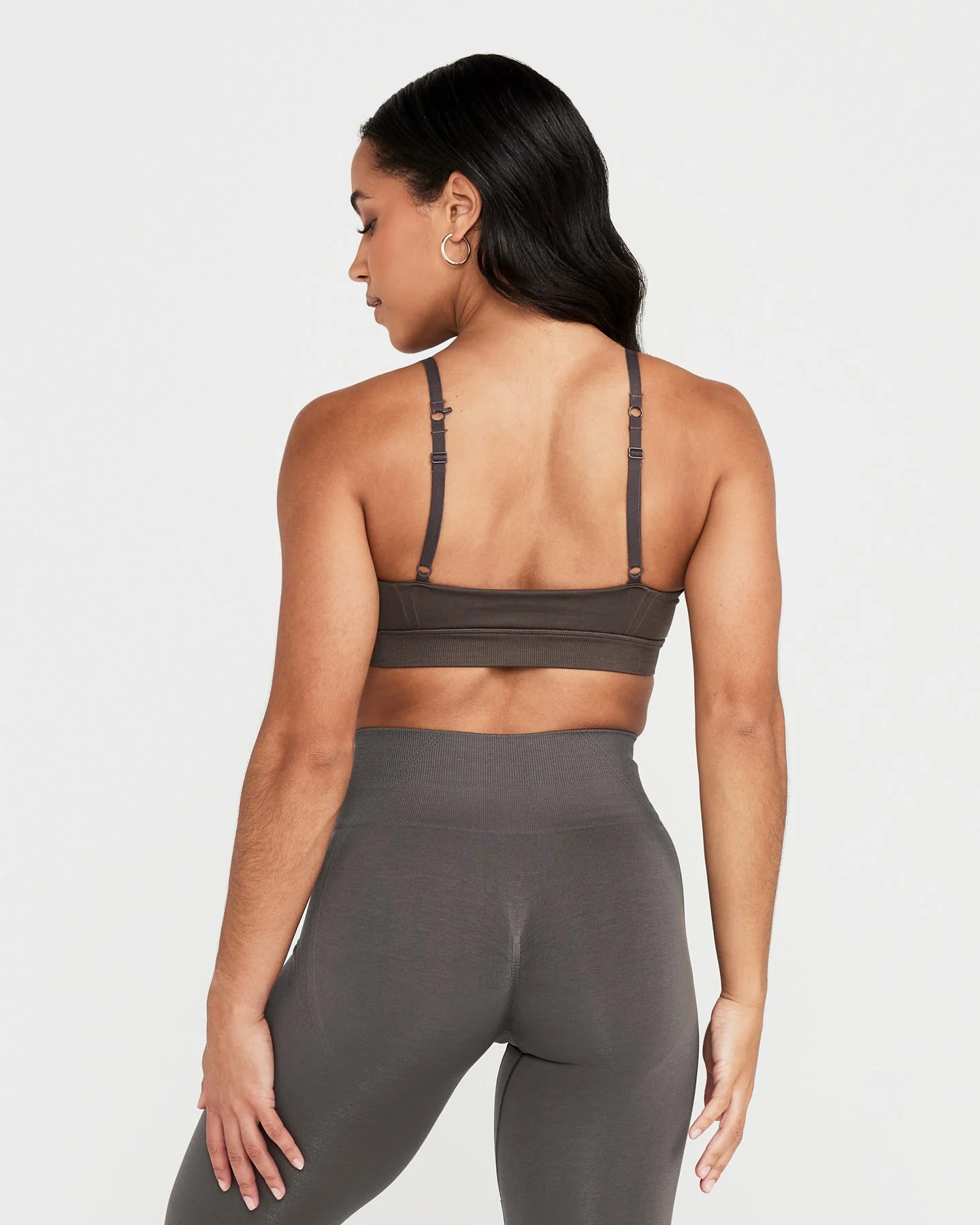 EffortlessLift™ Micro Bralette with White Logo | Deep Taupe - Image 2