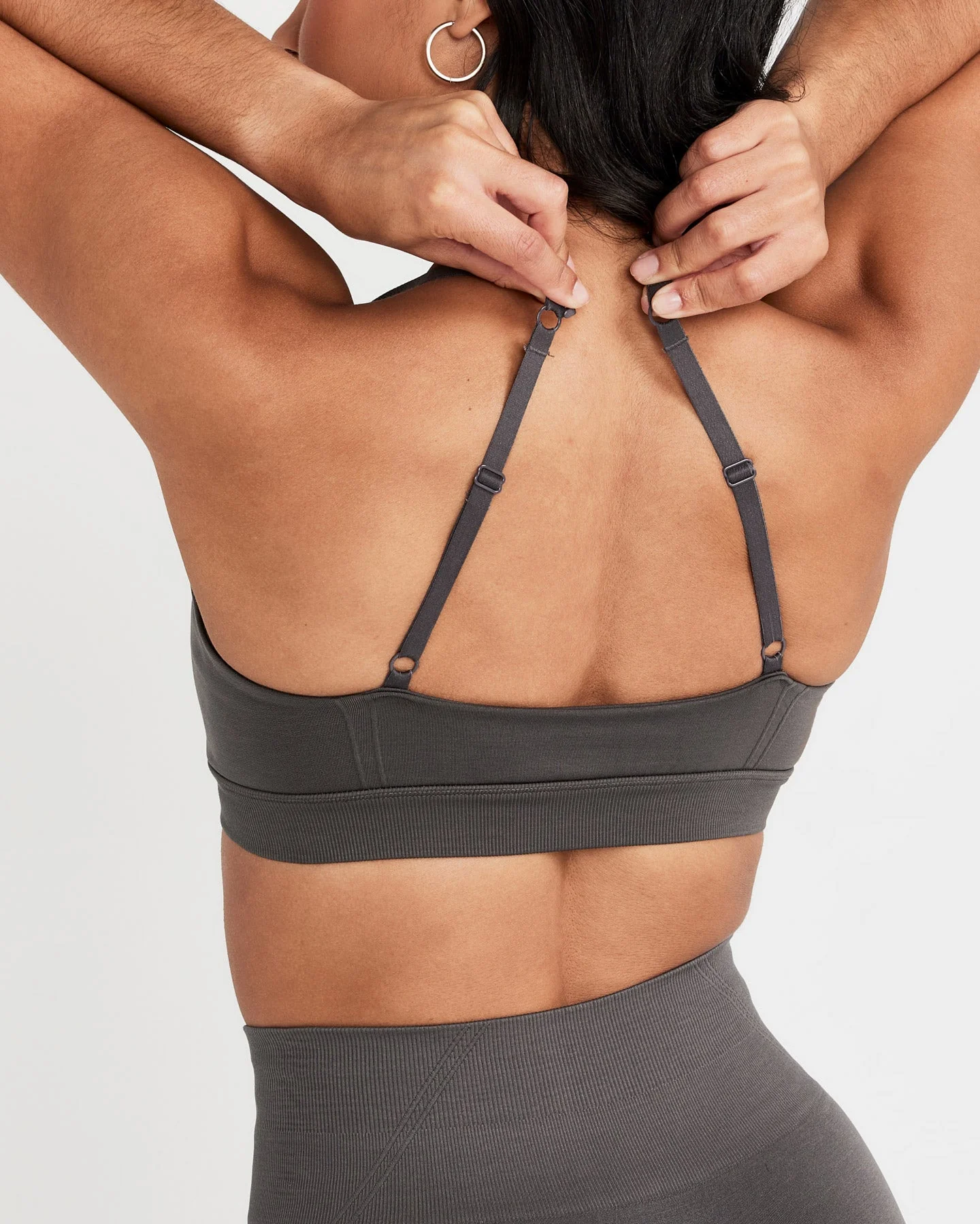 EffortlessLift™ Micro Bralette with White Logo | Deep Taupe - Image 5