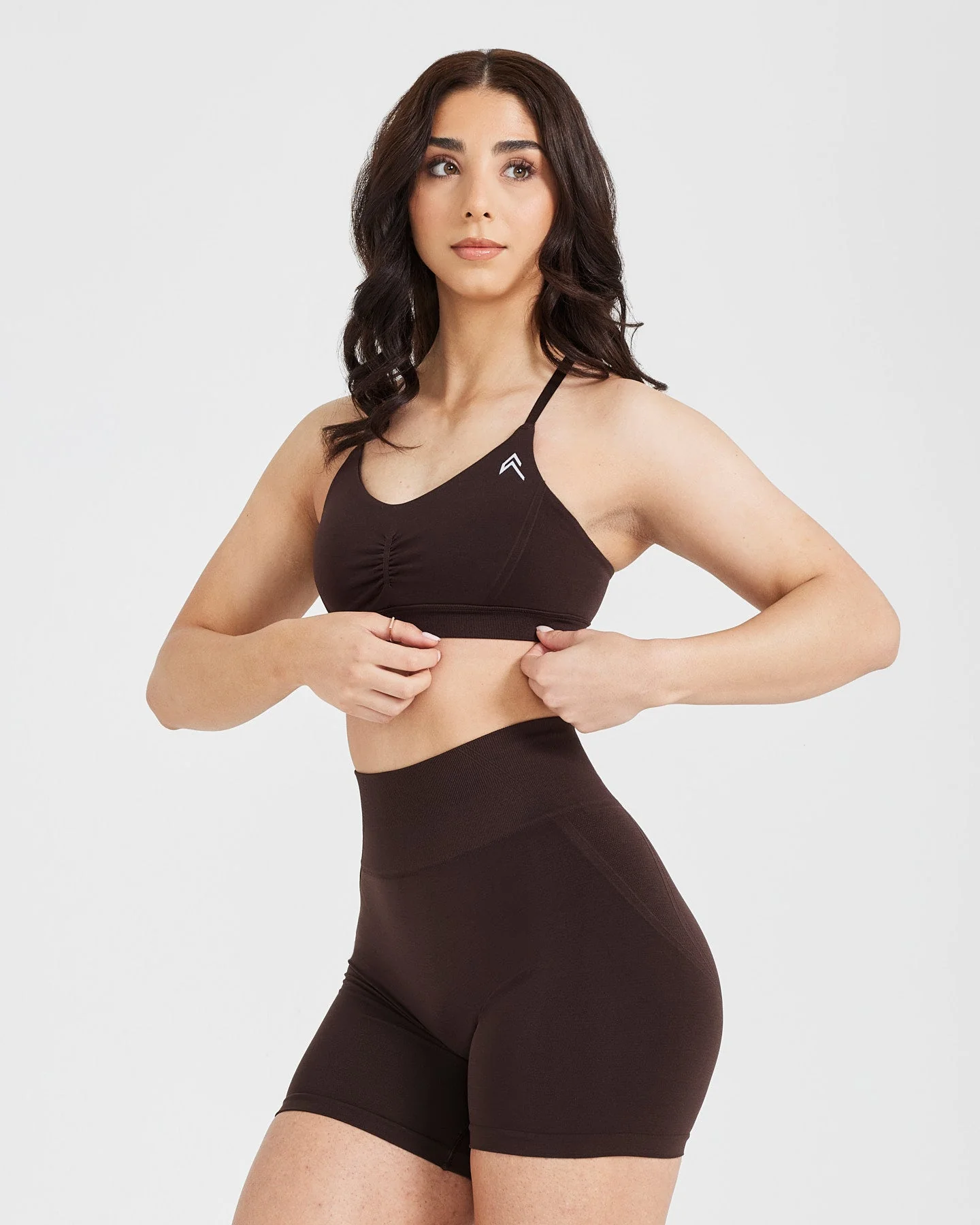 EffortlessLift™ Micro Bralette with White Logo | 70% Cocoa - Image 3