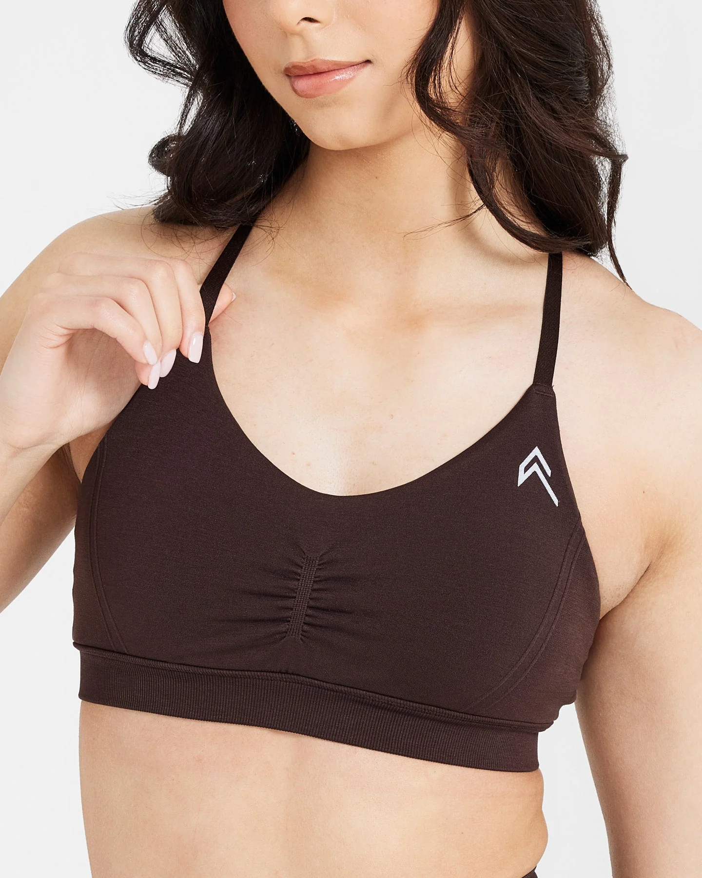 EffortlessLift™ Micro Bralette with White Logo | 70% Cocoa - Image 4