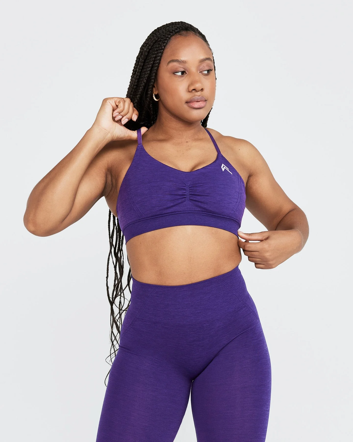 EffortlessLift™ Micro Bralette with White Logo | Amethyst