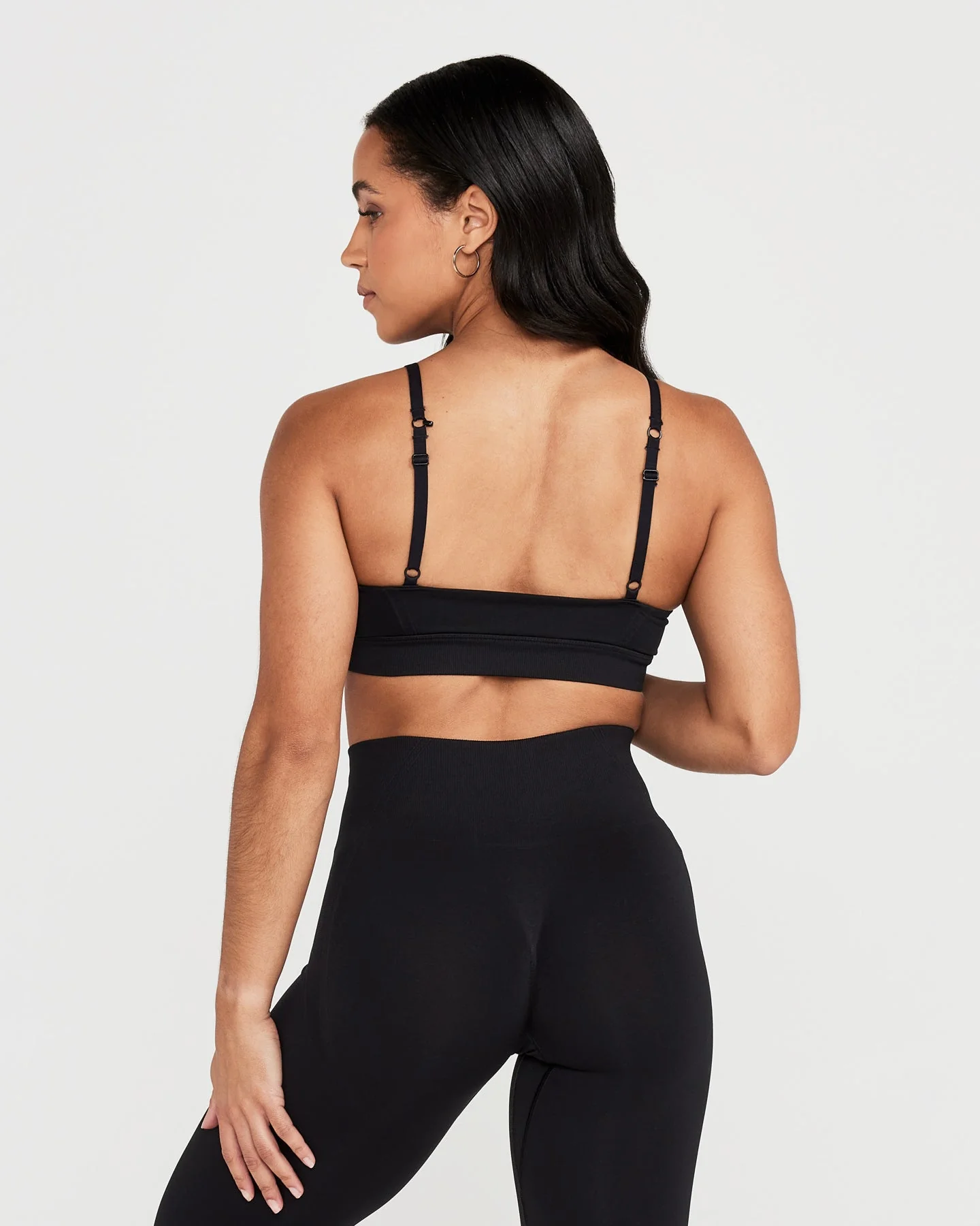 EffortlessLift™ Micro Bralette with White Logo | Black - Image 2