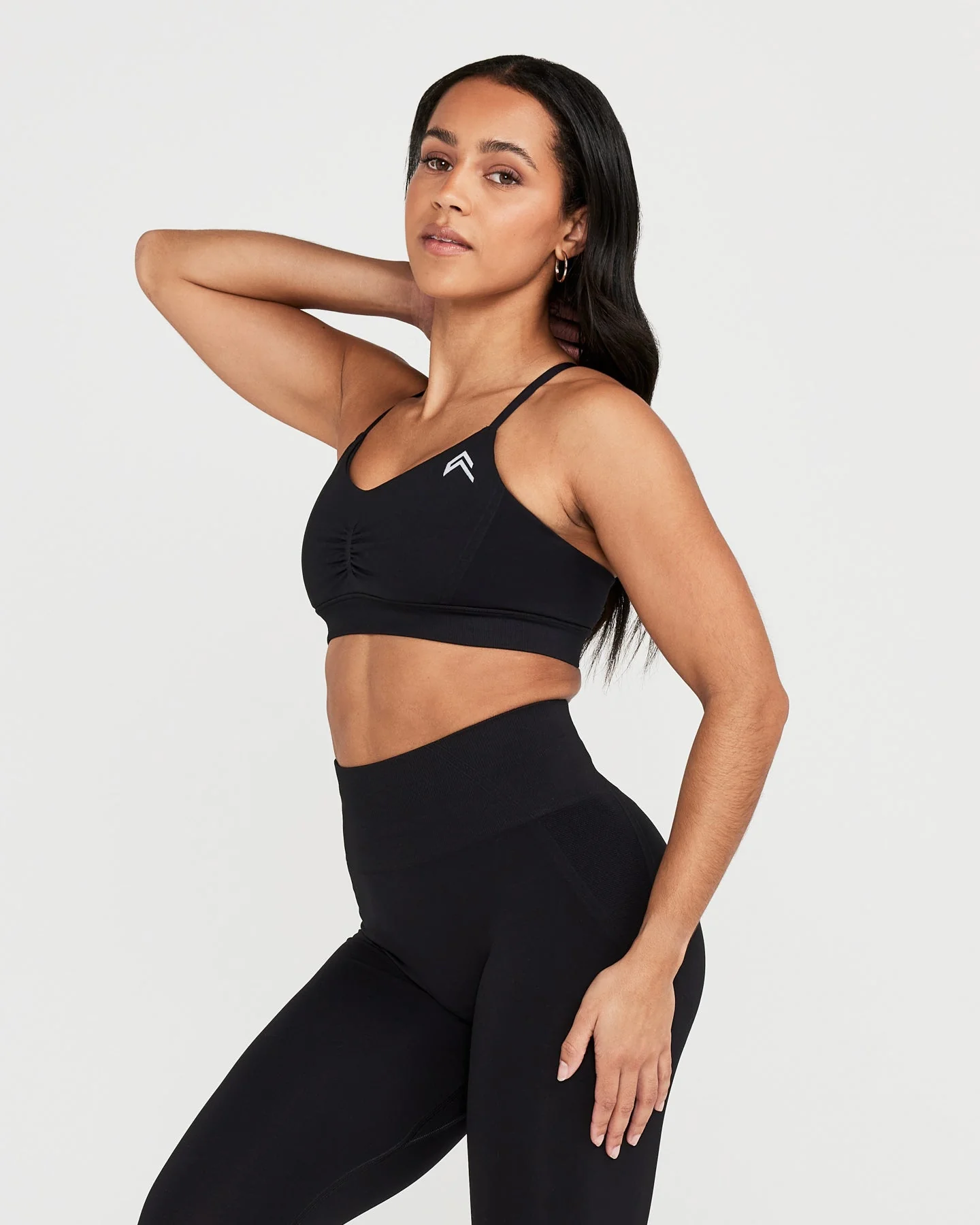 EffortlessLift™ Micro Bralette with White Logo | Black - Image 3