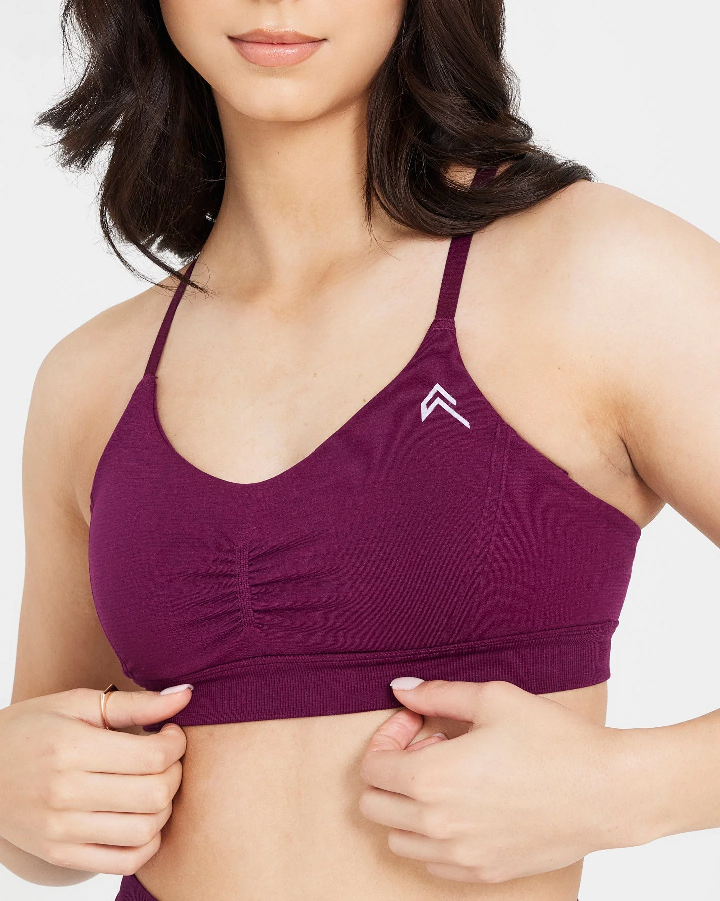 EffortlessLift™ Micro Bralette with White Logo | Ripe Fig - Image 4