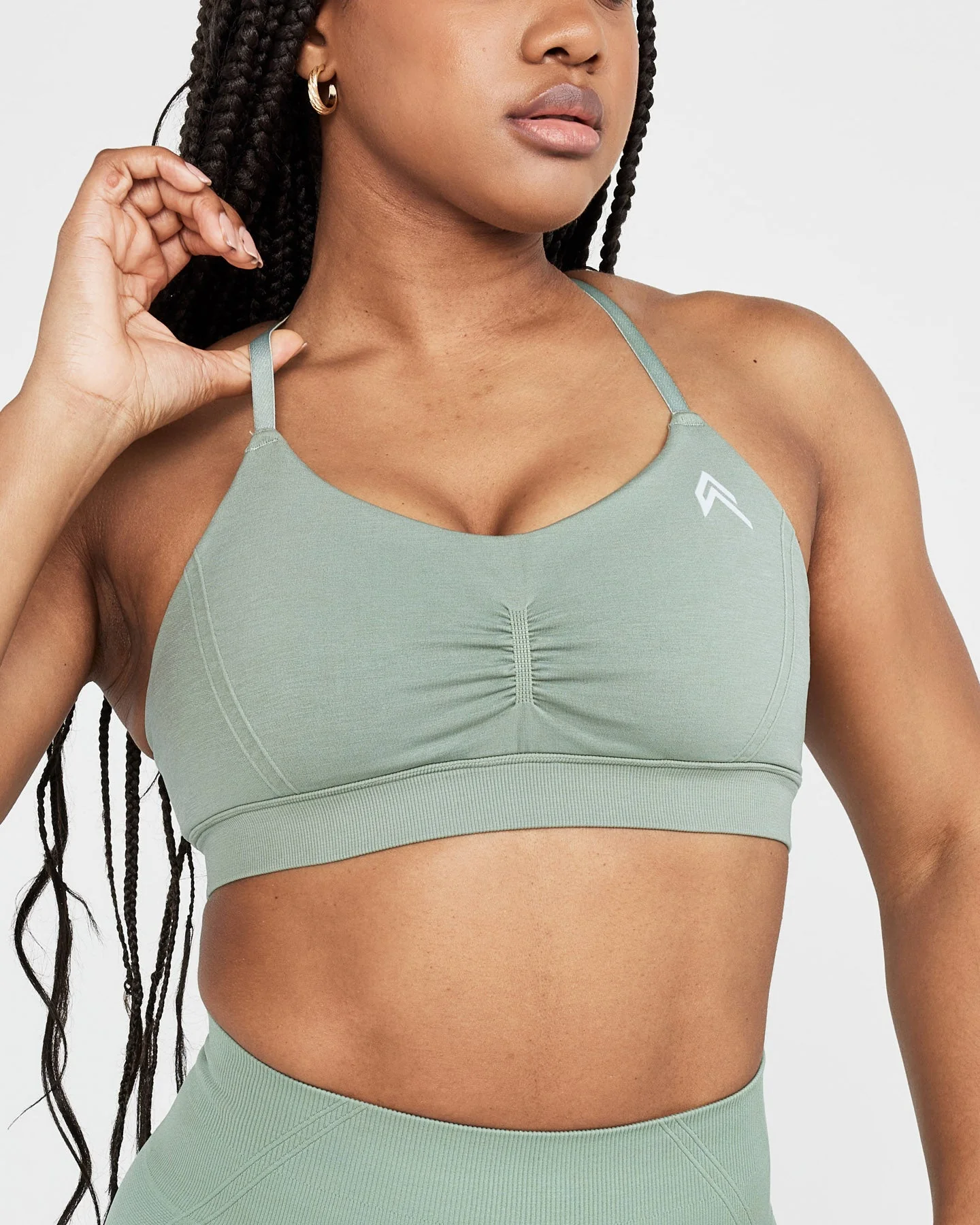 EffortlessLift™ Micro Bralette with White Logo | Sage - Image 4