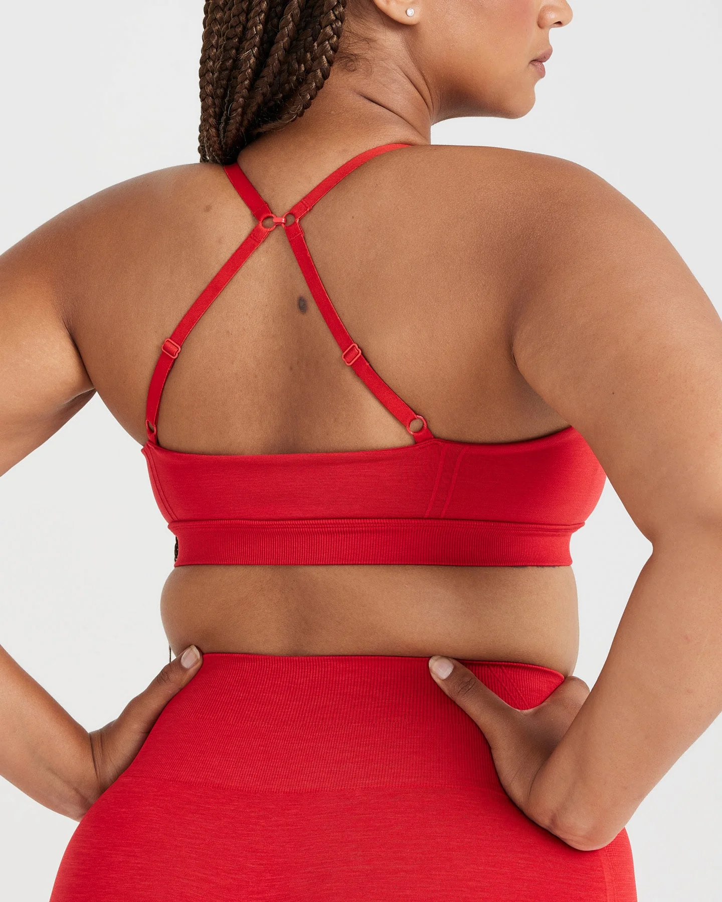 EffortlessLift™ Micro Bralette with White Logo | Spicy Red - Image 5