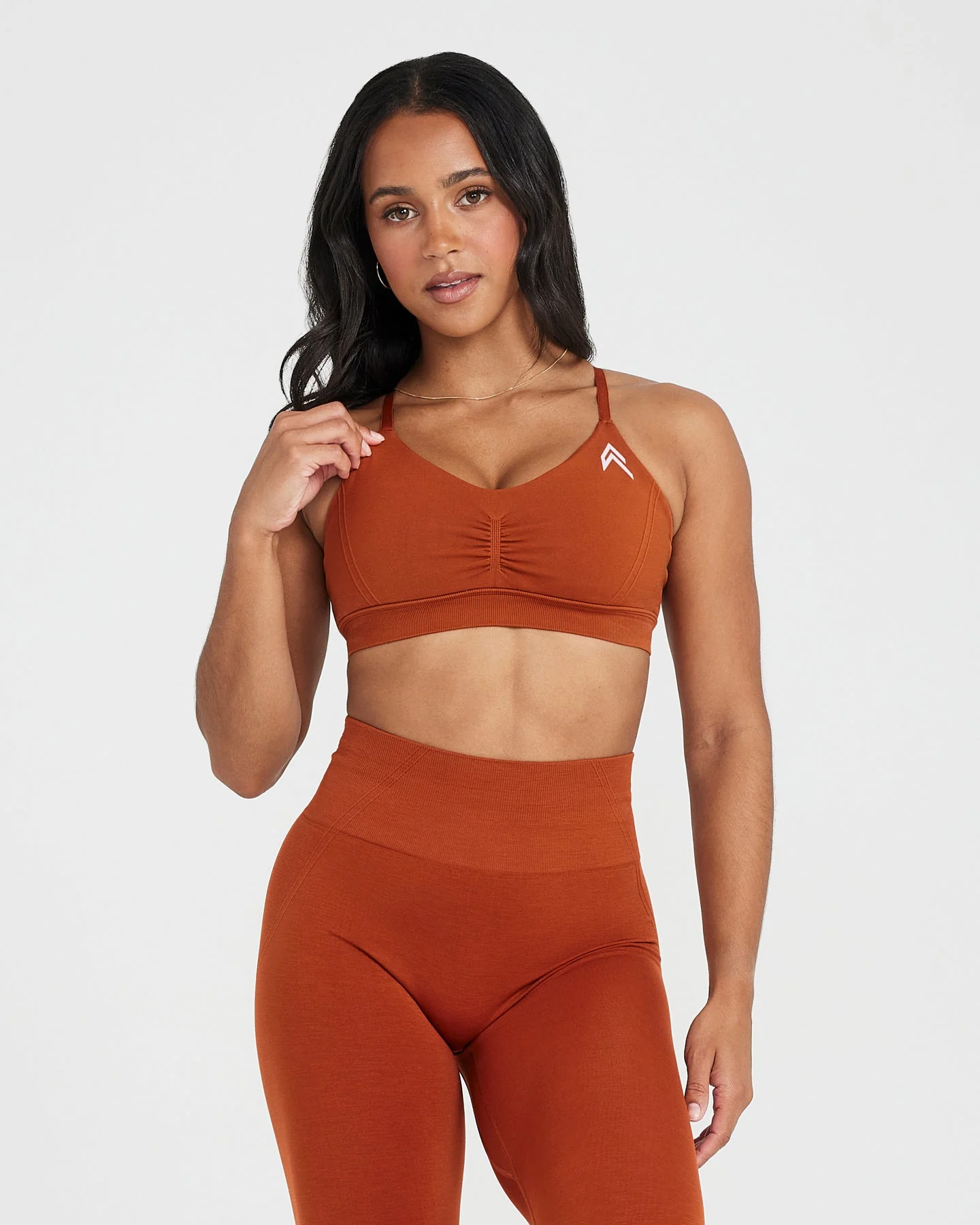 EffortlessLift™ Micro Bralette with White Logo | Warm Copper