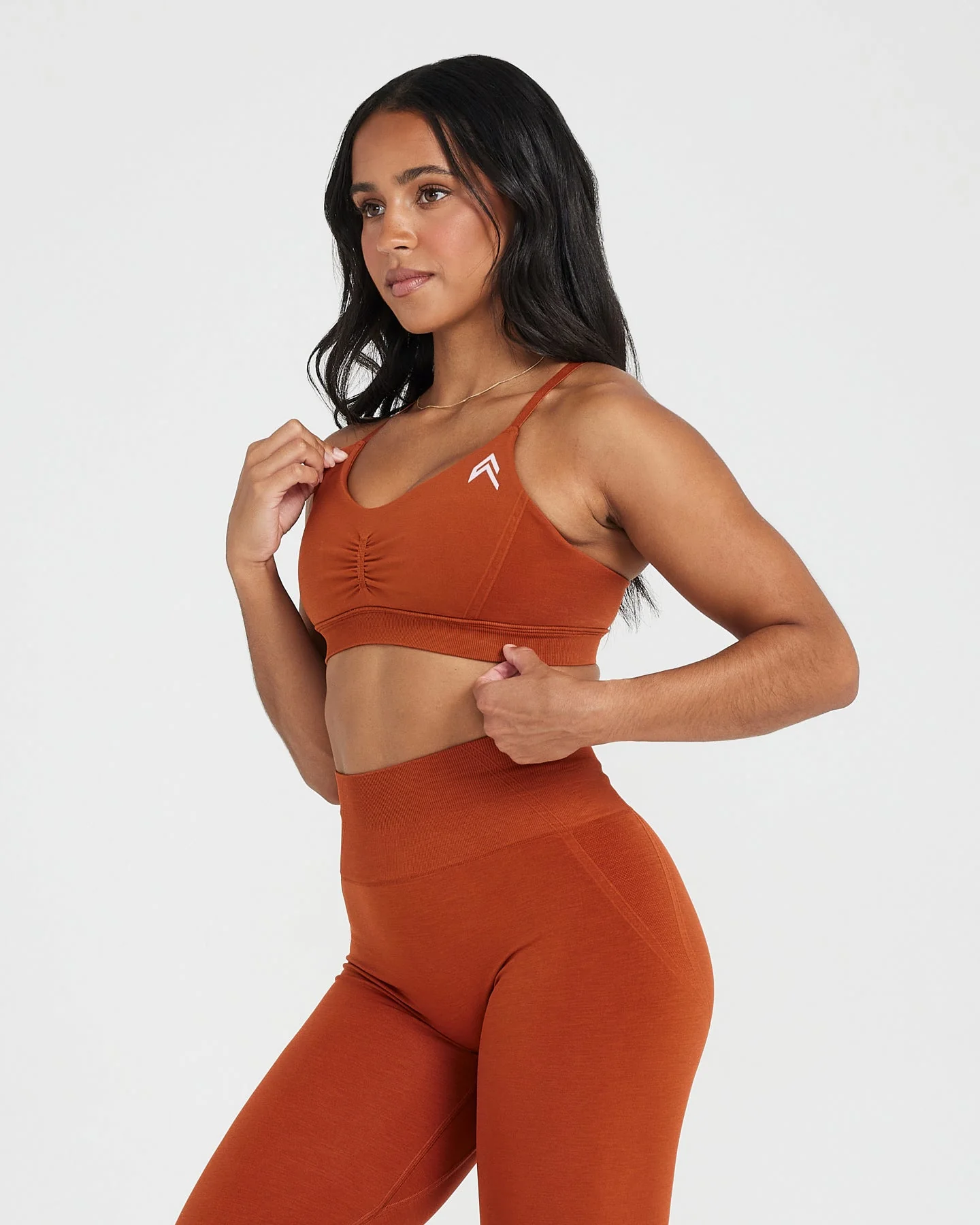 EffortlessLift™ Micro Bralette with White Logo | Warm Copper - Image 3