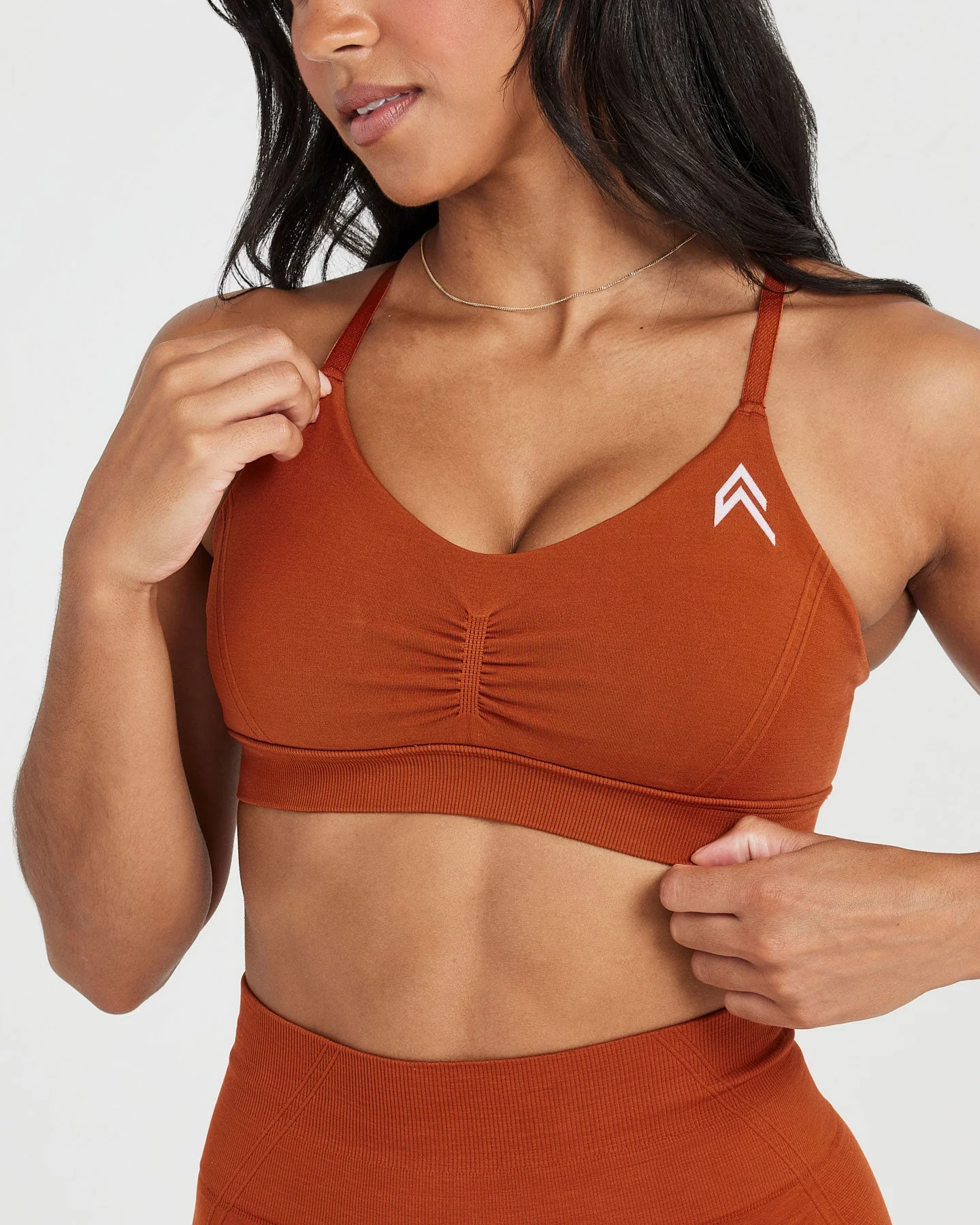 EffortlessLift™ Micro Bralette with White Logo | Warm Copper - Image 4