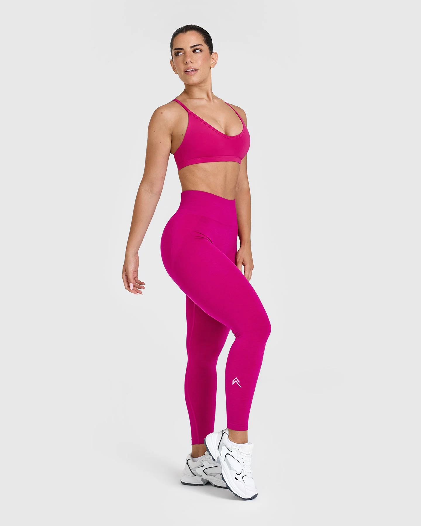 EffortlessLift™ Seamless Leggings with White Logo | Fuchsia - Image 3