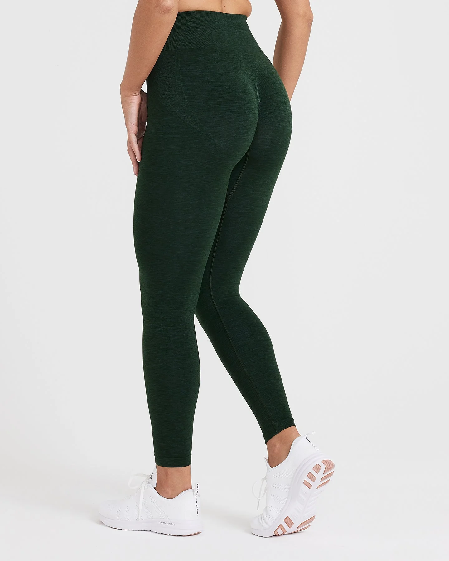 EffortlessLift™ Seamless Leggings with White Logo | Evergreen - Image 2