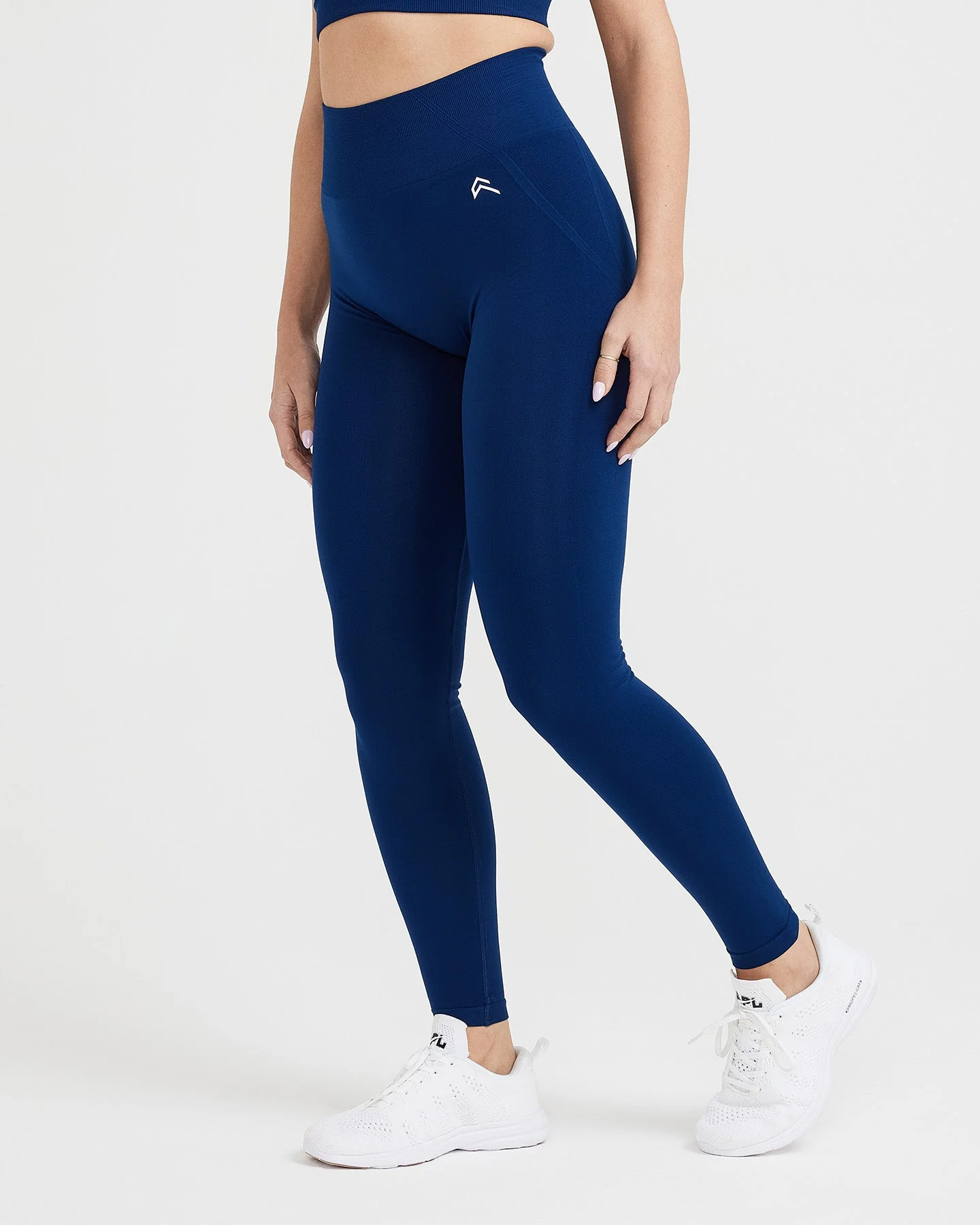 EffortlessLift™ Seamless Leggings with White Logo | Midnight - Image 2