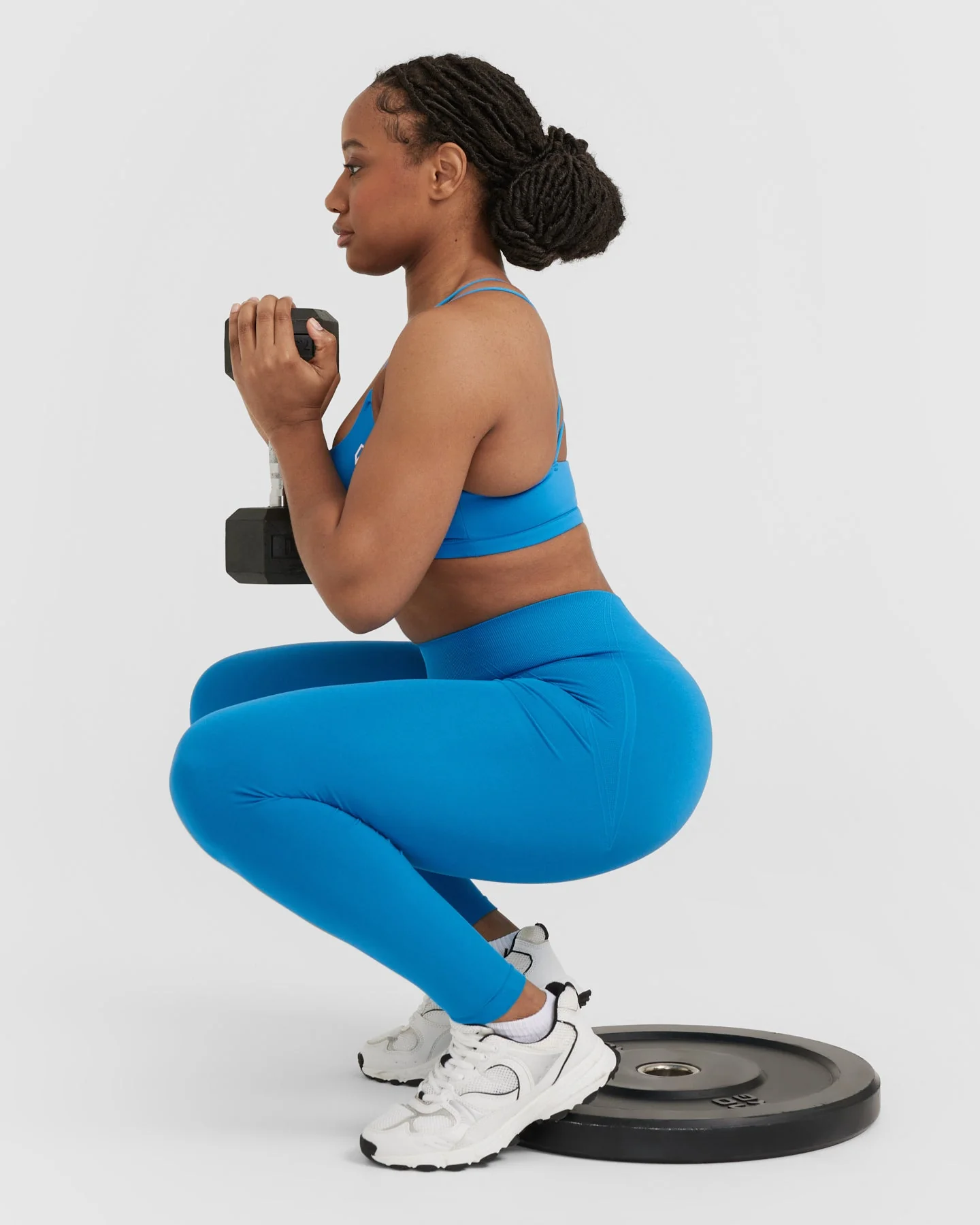 EffortlessLift™ Seamless Leggings with White Logo | Tropical Blue - Image 6