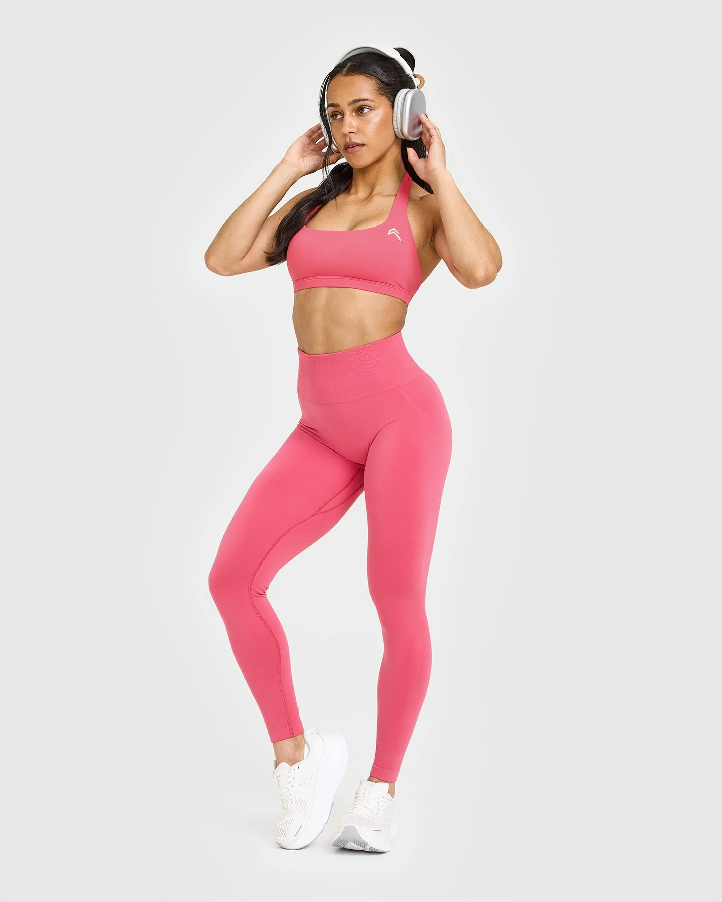 EffortlessLift™ Seamless Leggings with White Logo | Velvet Pink - Image 3