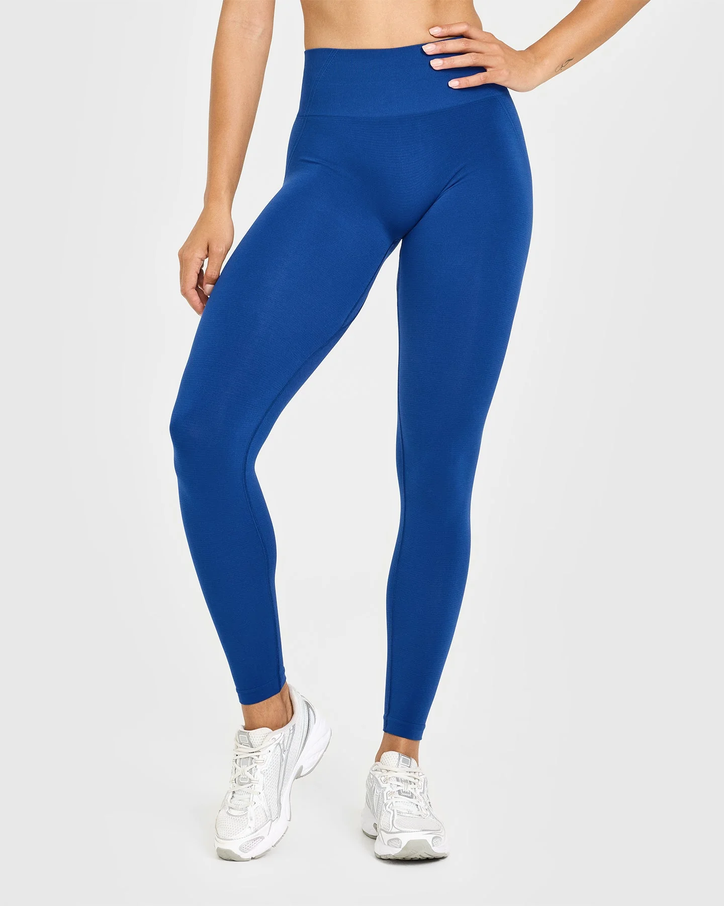 EffortlessLift™ Seamless Leggings with White Logo | Vintage Navy - Image 6