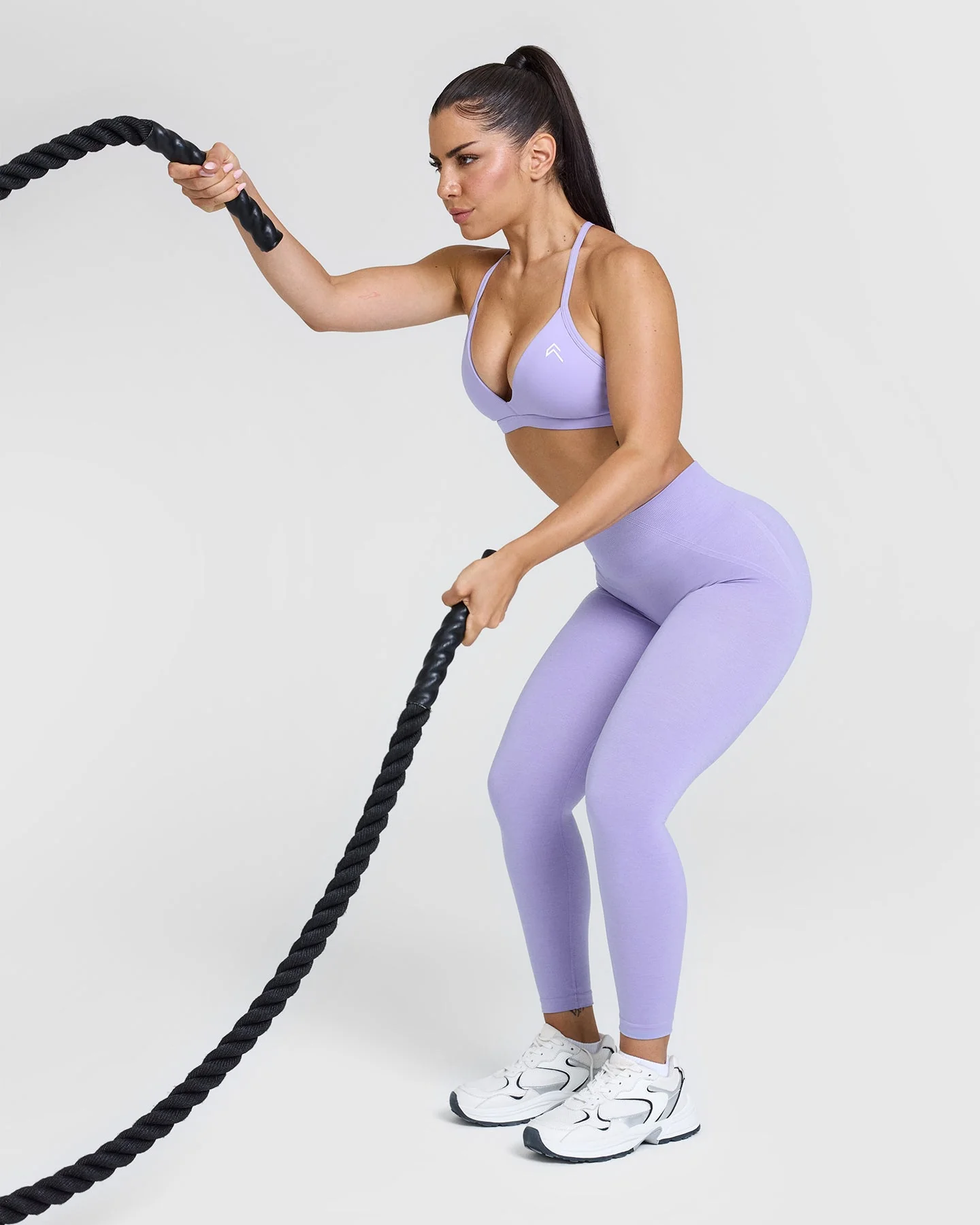 EffortlessLift™ Seamless Leggings with White Logo | Vintage Violet - Image 6