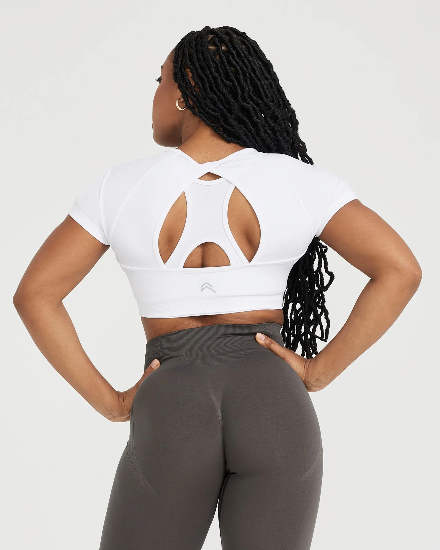 EffortlessLift™ Seamless Short Sleeve Crop Top | White - Image 2