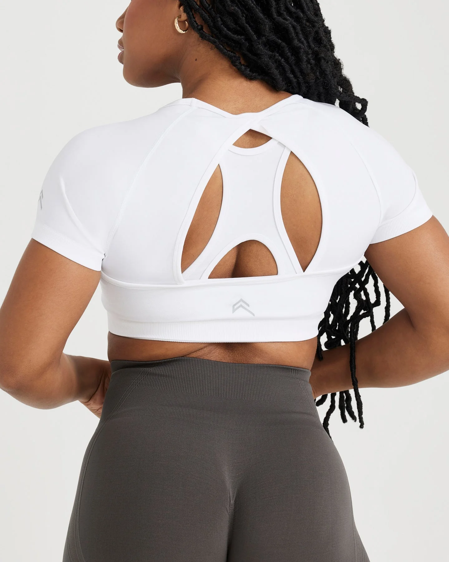 EffortlessLift™ Seamless Short Sleeve Crop Top | White - Image 5