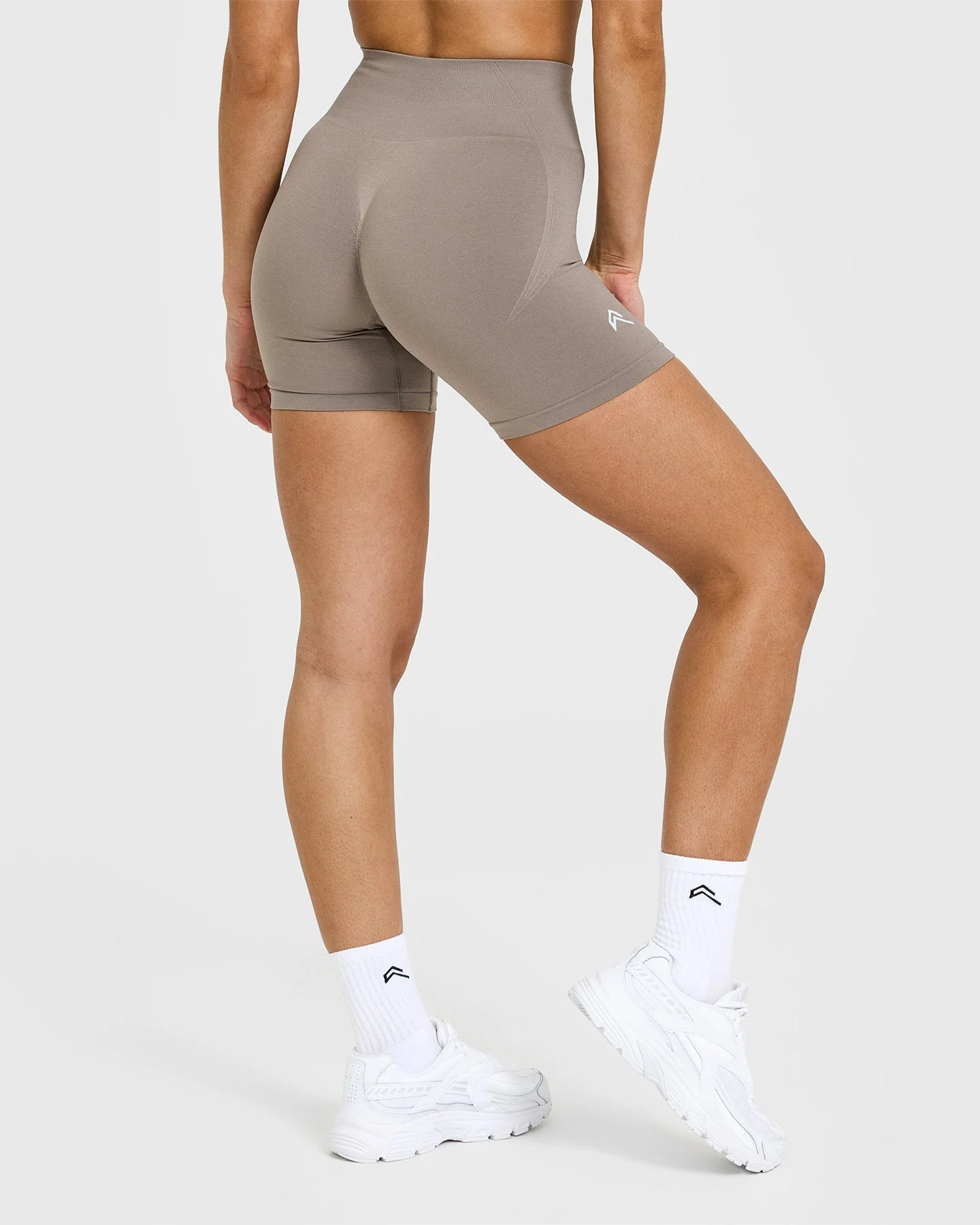 EffortlessLift™ Seamless Shorts with White Logo | Minky - Image 2