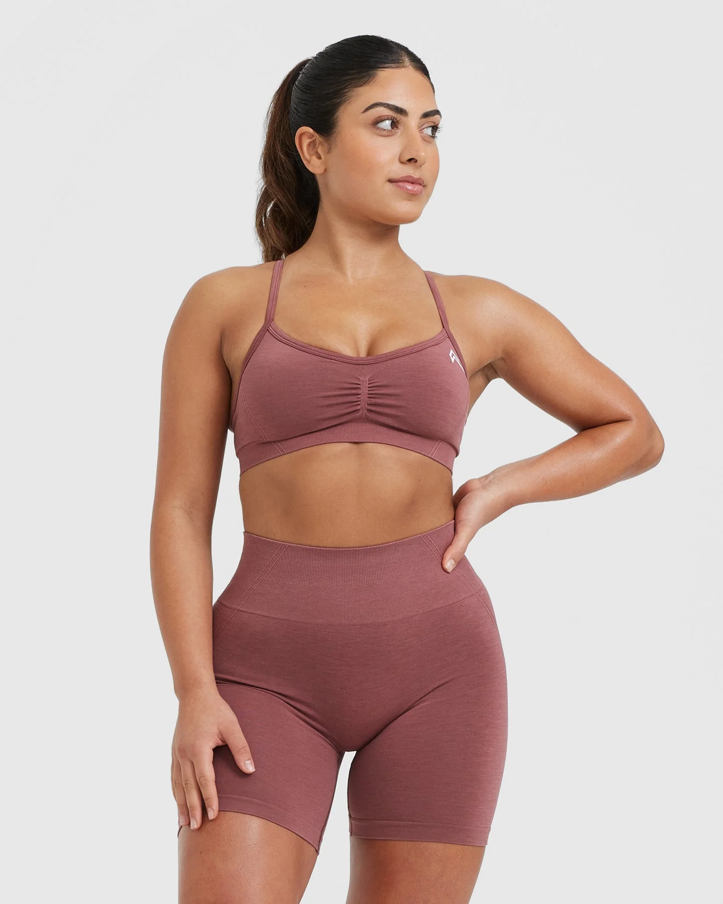 EffortlessLift™ Strappy Bralette with White Logo | Berry