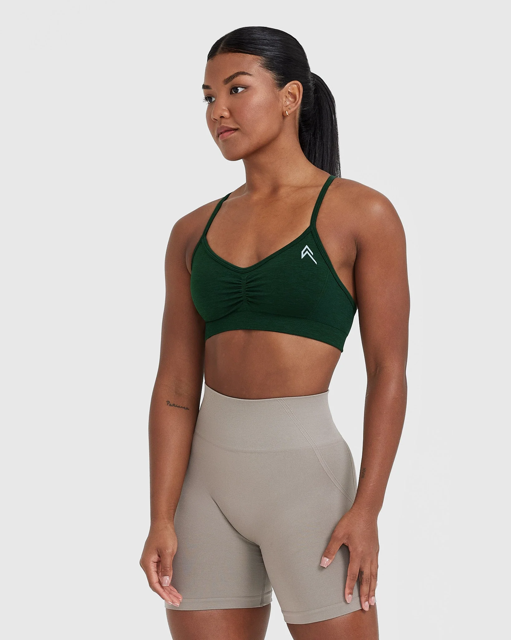 EffortlessLift™ Strappy Bralette with White Logo | Evergreen - Image 3
