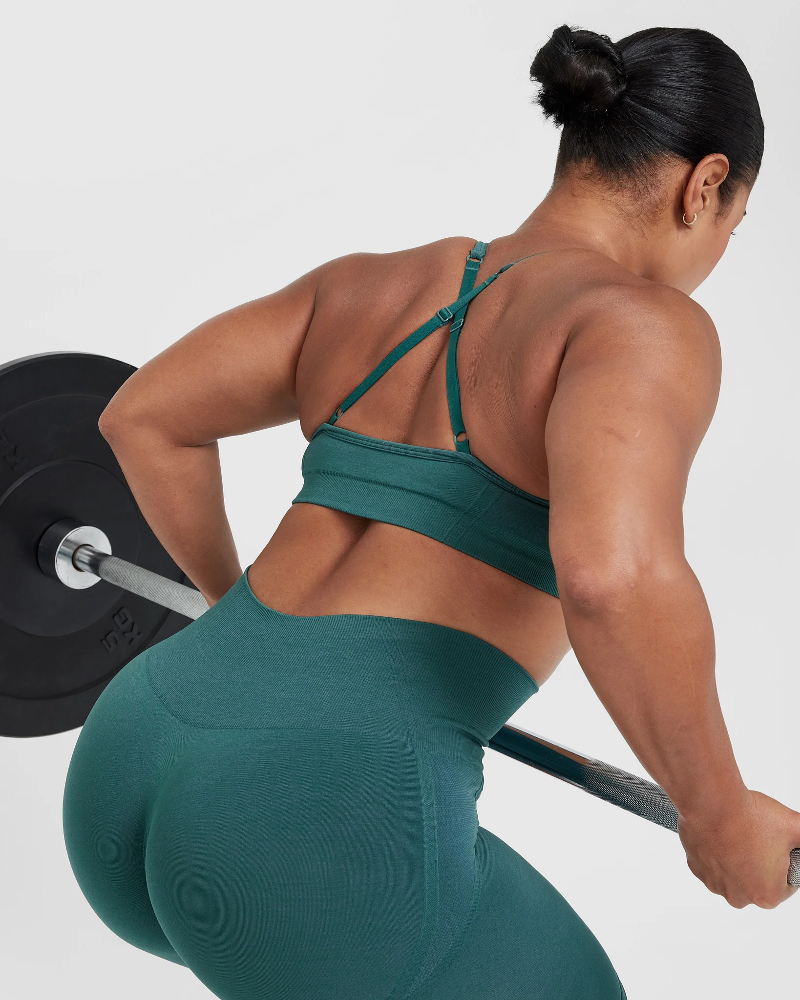 EffortlessLift™ Strappy Bralette with White Logo | Marine Teal - Image 5