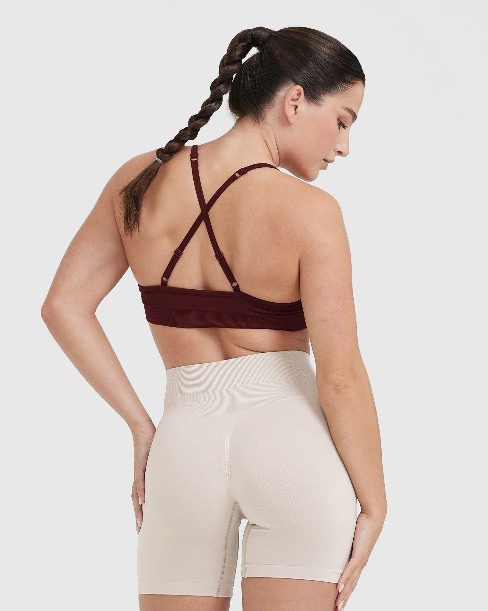 EffortlessLift™ Strappy Bralette with White Logo | Rosewood - Image 2