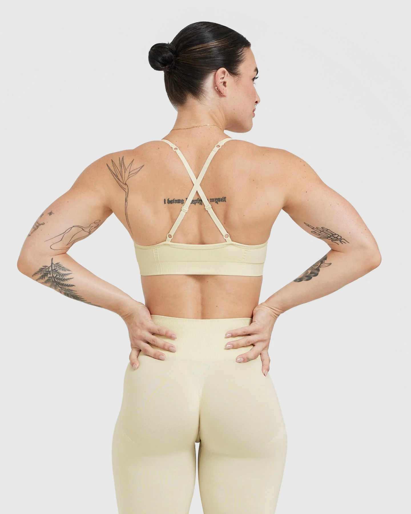 EffortlessLift™ Strappy Bralette with White Logo | Vanilla - Image 2