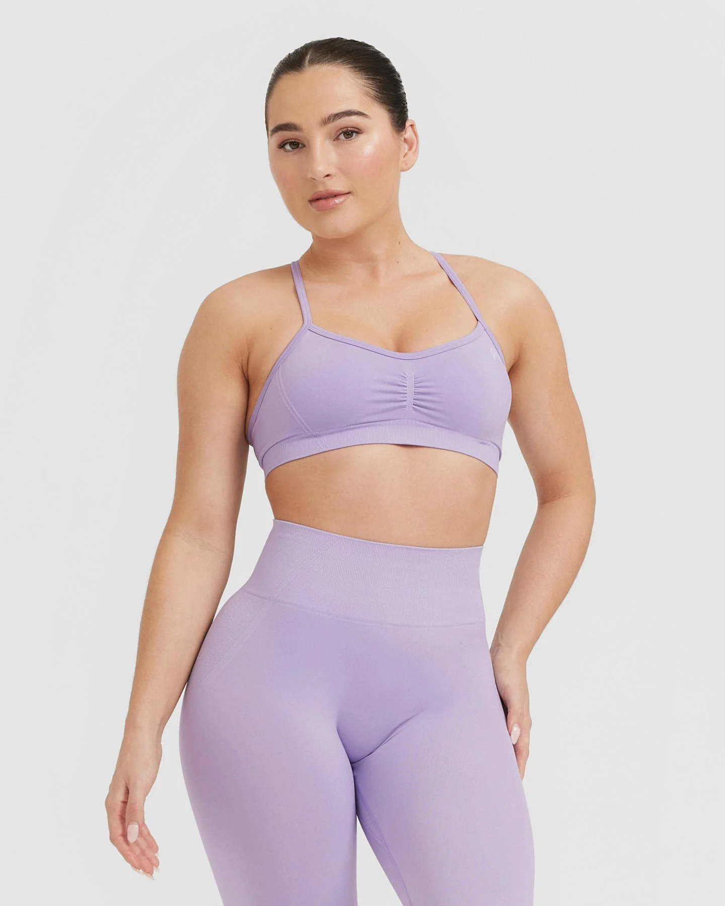 EffortlessLift™ Strappy Bralette with White Logo | Wisteria Purple