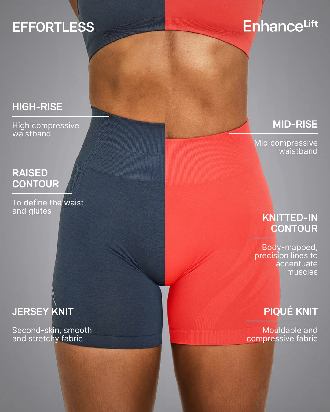EnhanceLift™ Seamless Shorts with White Logo | Coal - Image 4