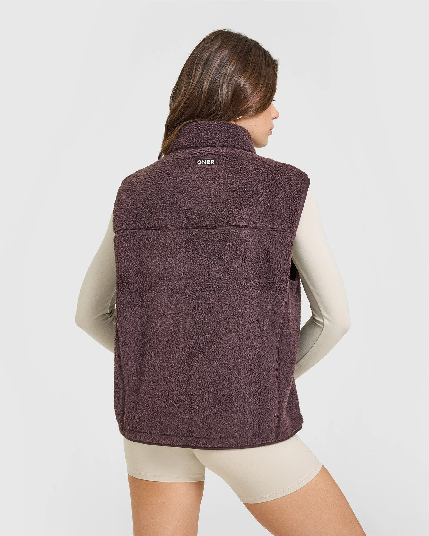 Fleece Gilet with Chest Pocket | Umber Brown - Image 2