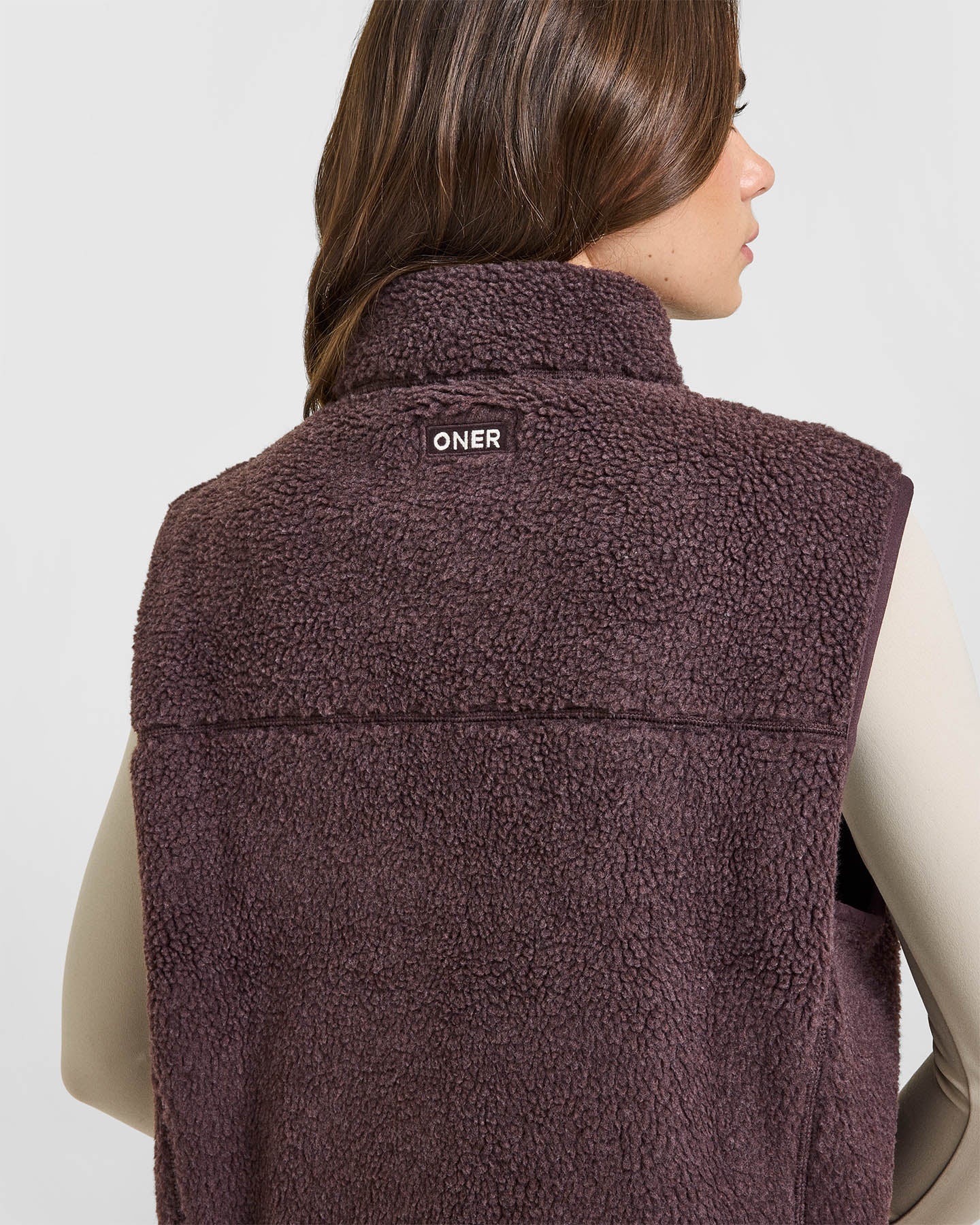 Fleece Gilet with Chest Pocket | Umber Brown - Image 4