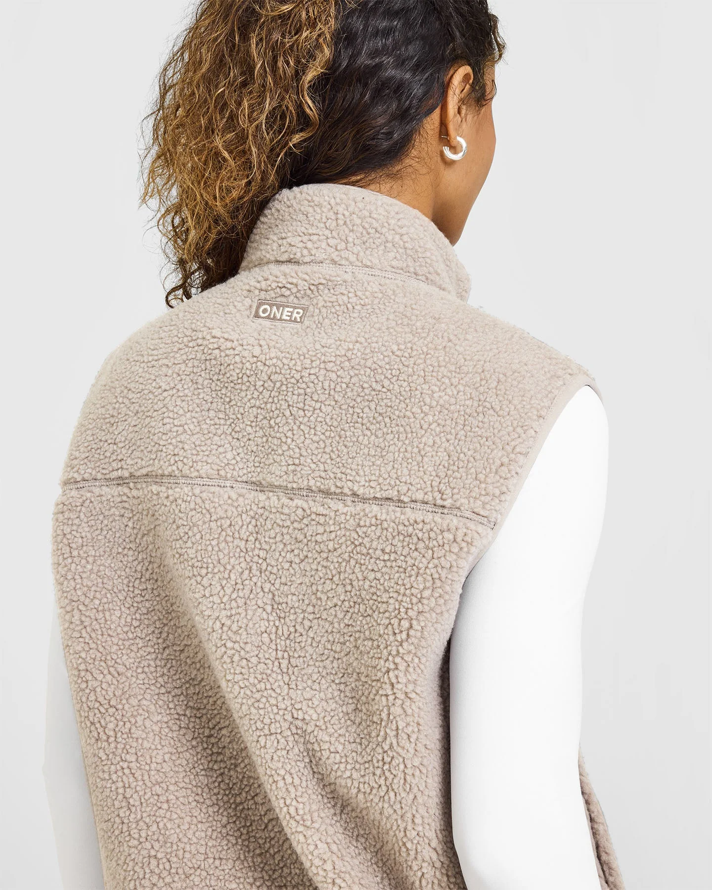 Fleece Gilet with Chest Pocket | Warm Sand - Image 4