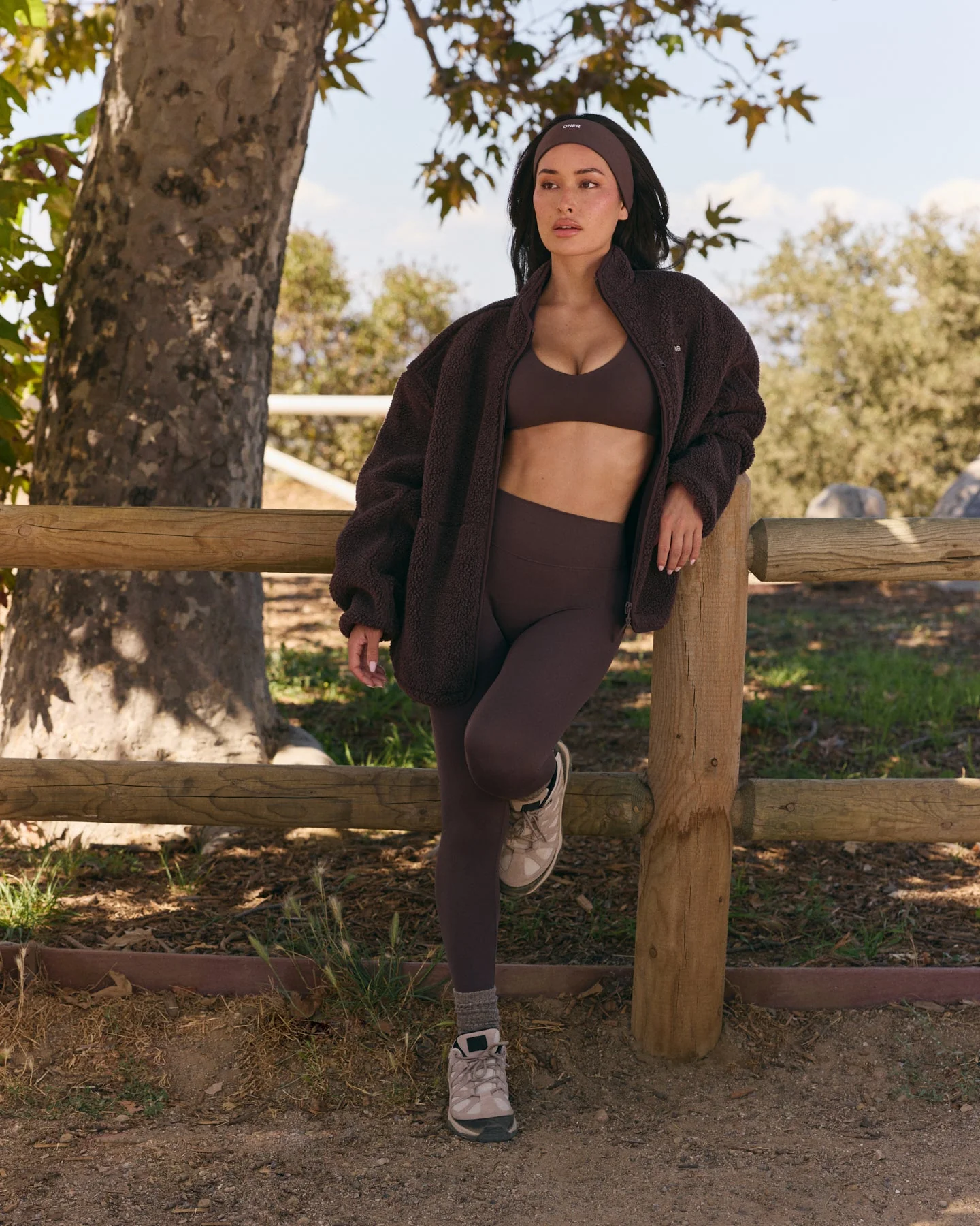 Fleece Jacket with Chest Pocket | Umber Brown - Image 2