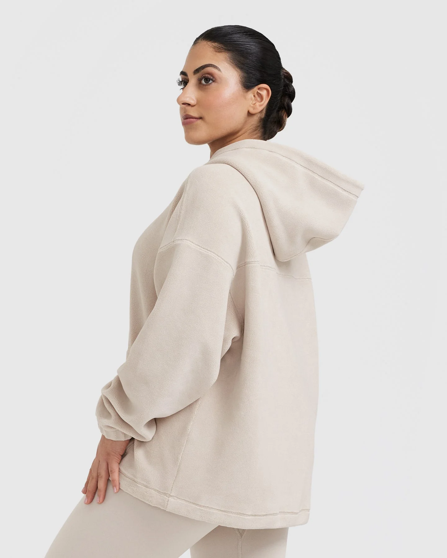 Fleece Oversized Hoodie | Sand - Image 2