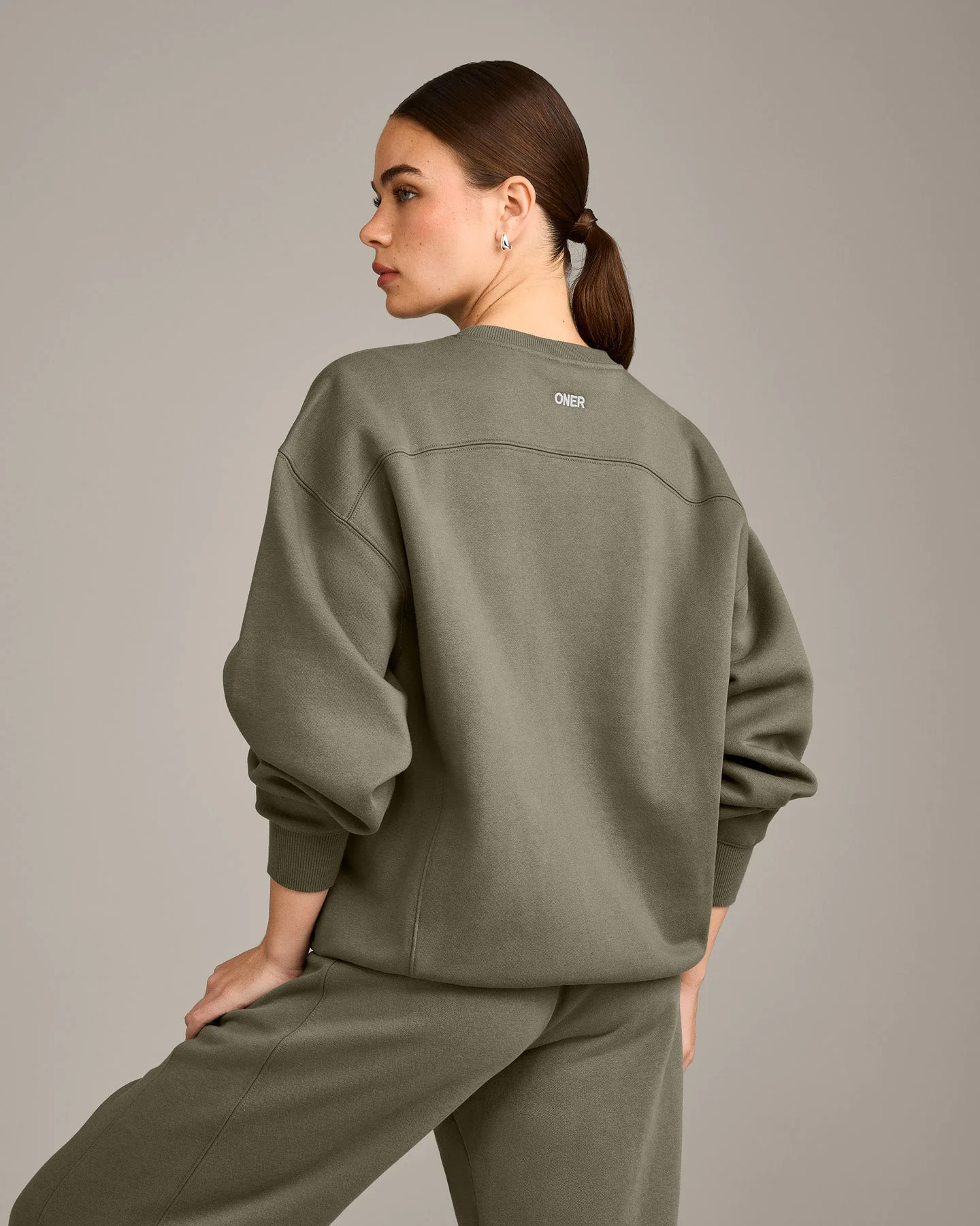 Foundations Cosy Crew Neck Sweatshirt | Alpine Green - Image 6