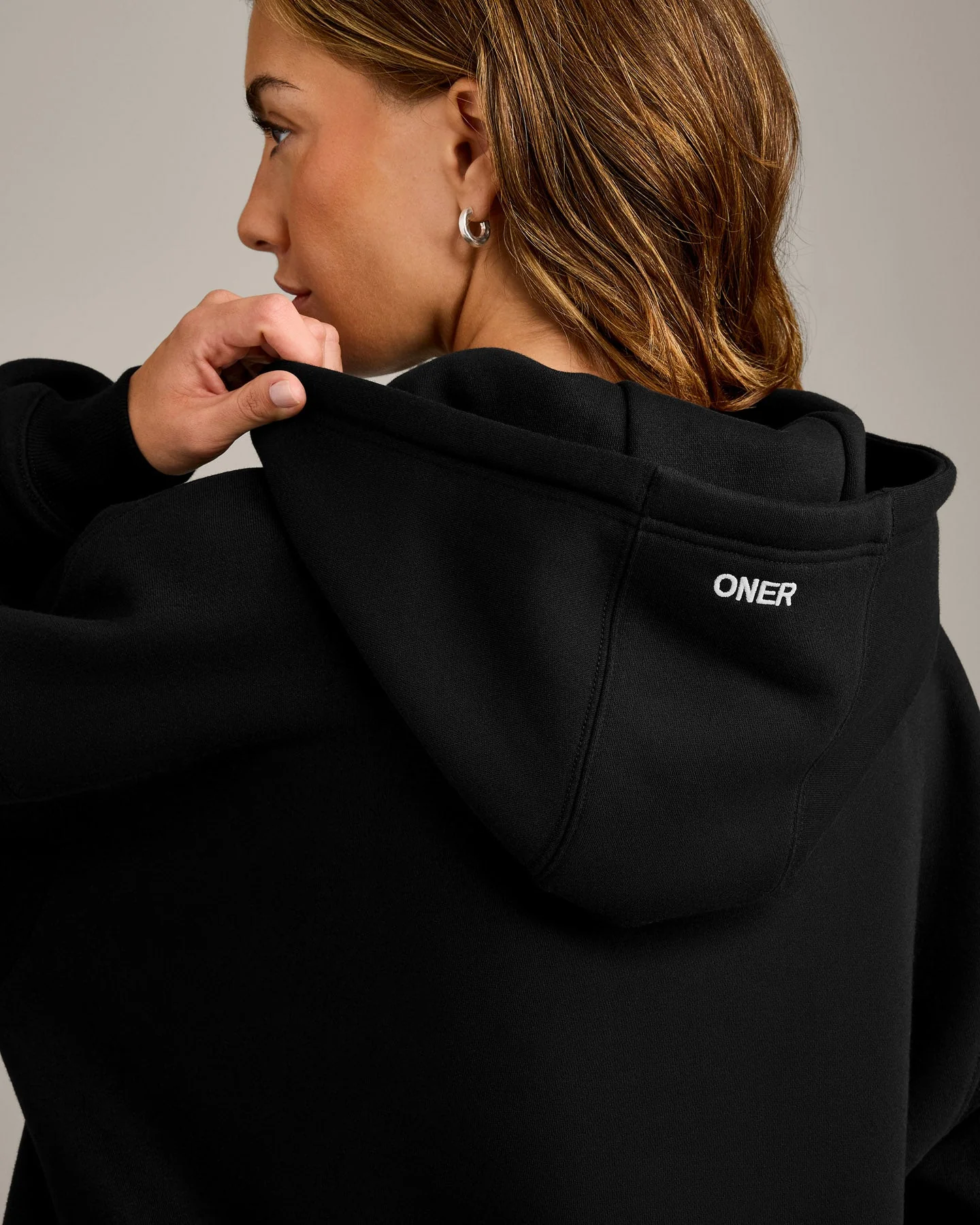 Foundations Cosy Oversized Hoodie | Black - Image 4