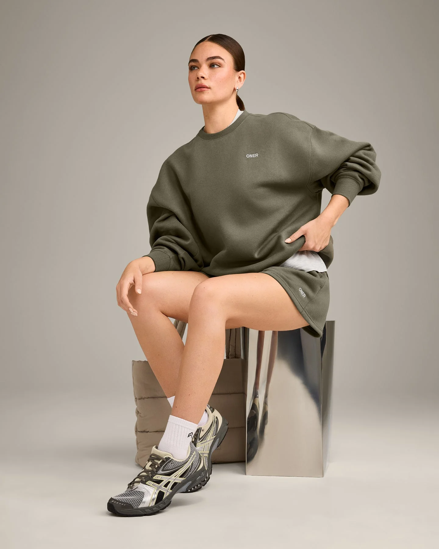 Foundations Cosy Oversized Sweatshirt | Alpine Green - Image 5