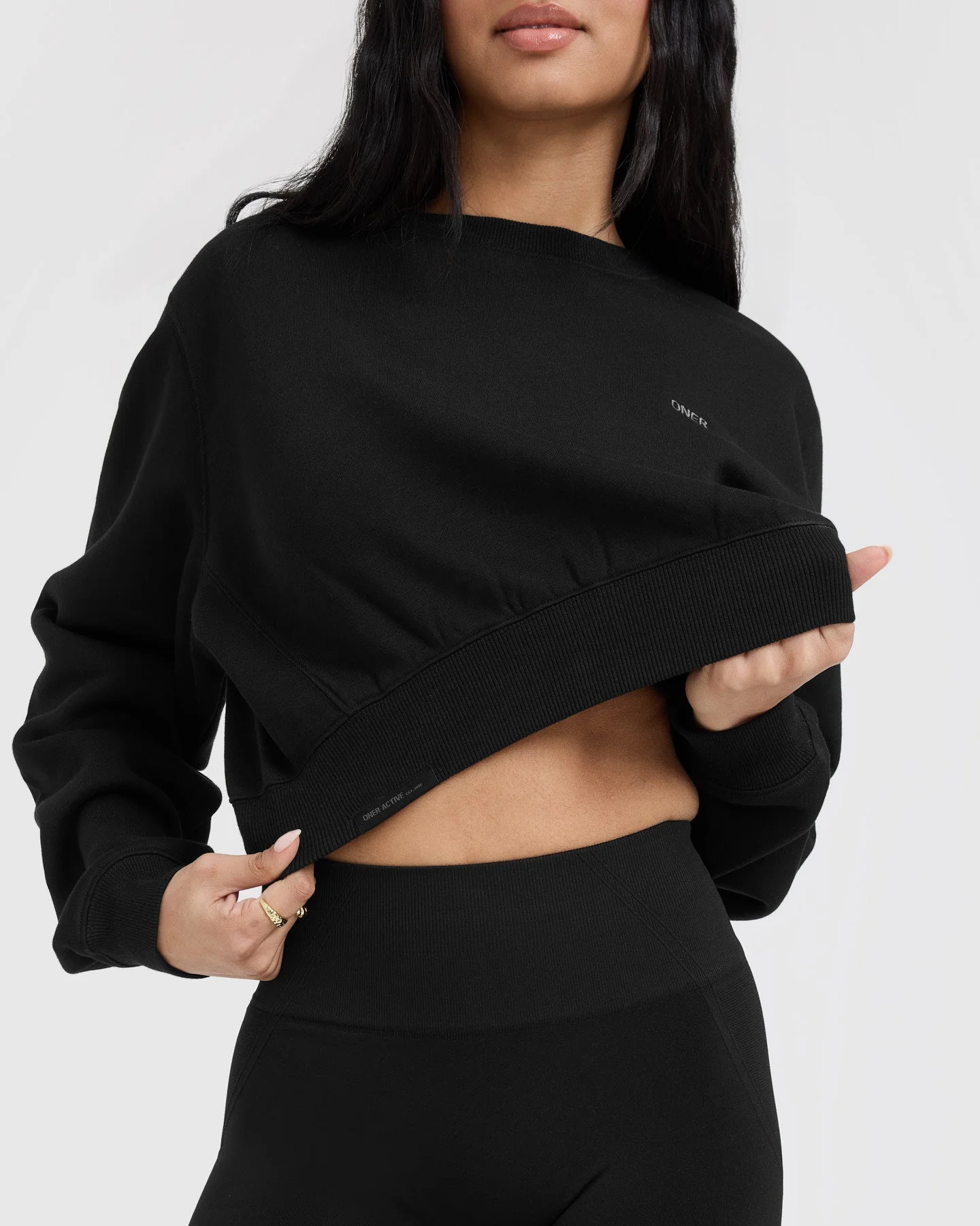 Foundations Crop Sweatshirt | Black - Image 4