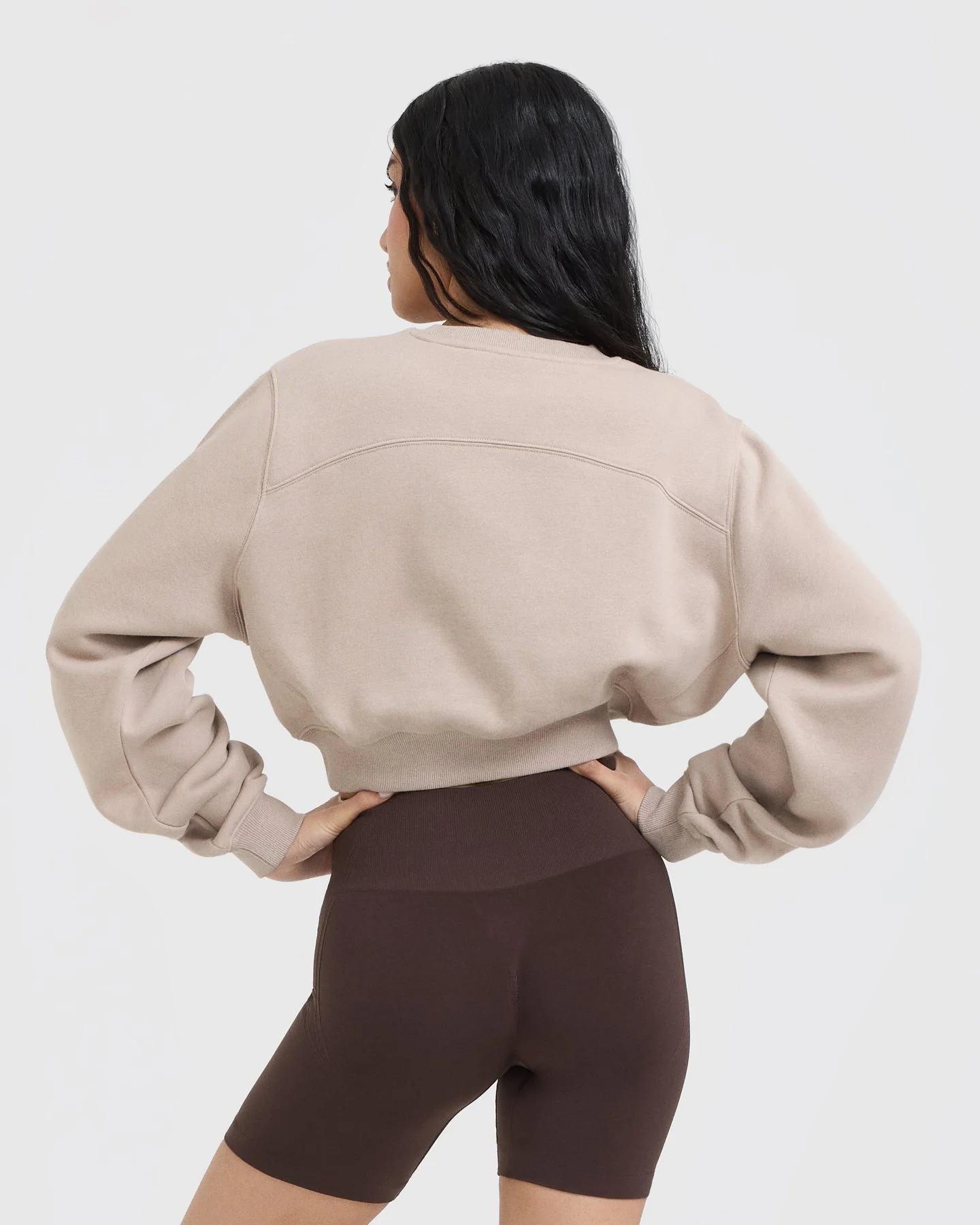 Foundations Crop Sweatshirt | Mushroom Brown - Image 2