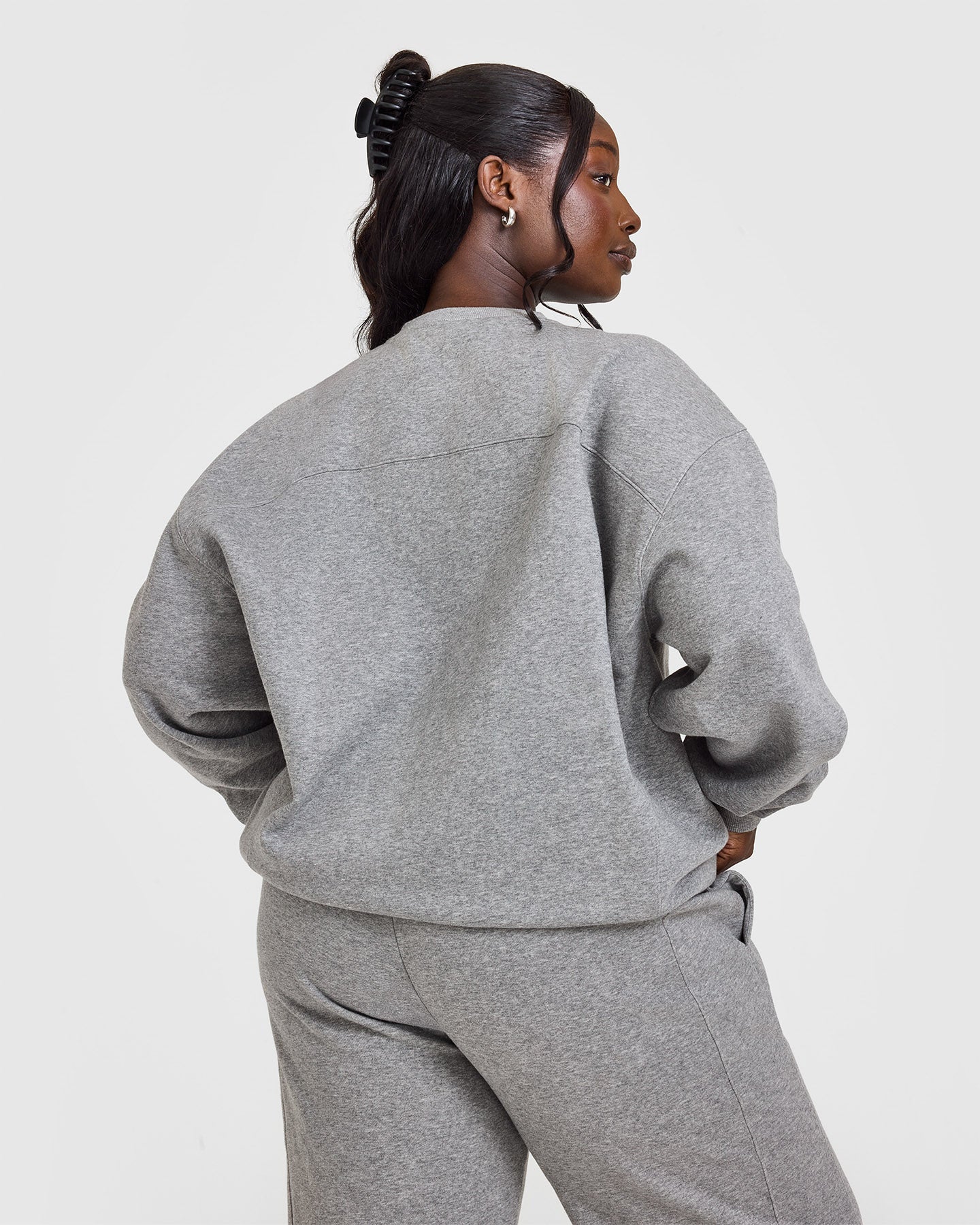 Foundations Oversized Graphic Sweatshirt | Charcoal Marl - Image 4