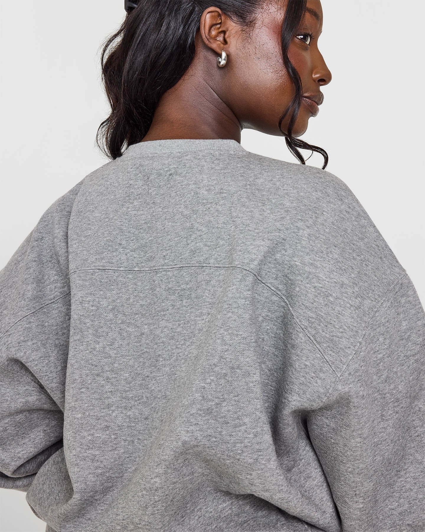 Foundations Oversized Graphic Sweatshirt | Charcoal Marl - Image 6