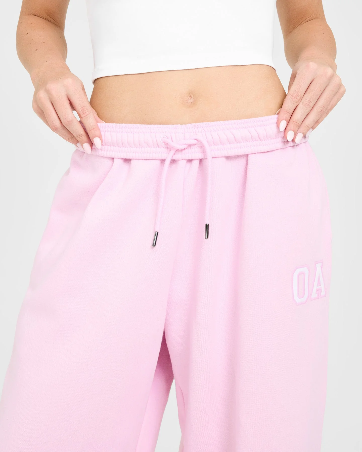 Foundations Oversized Oner Girlfriend Joggers | Chalk Pink - Image 6