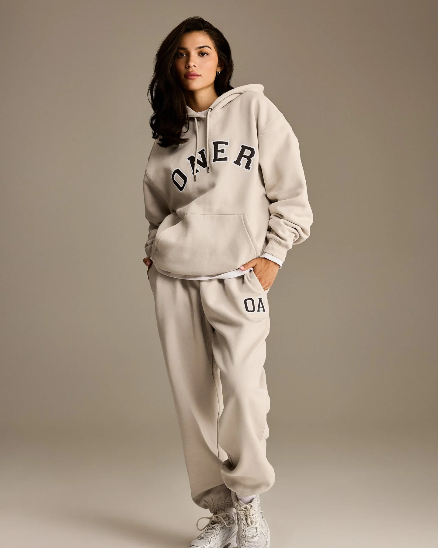 Foundations Oversized Oner Girlfriend Joggers | Sand - Image 2