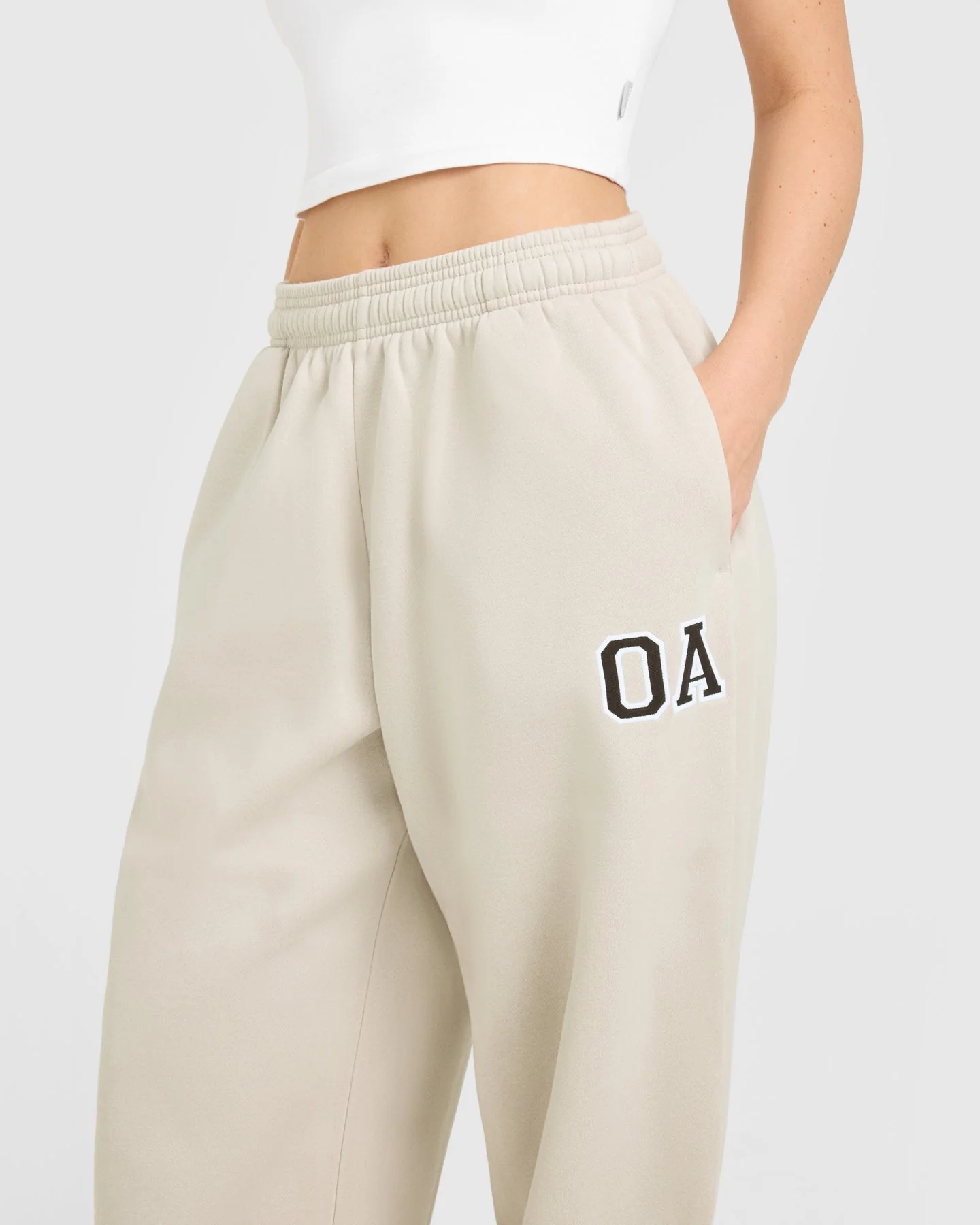 Foundations Oversized Oner Girlfriend Straight Leg Joggers | Sand - Image 5