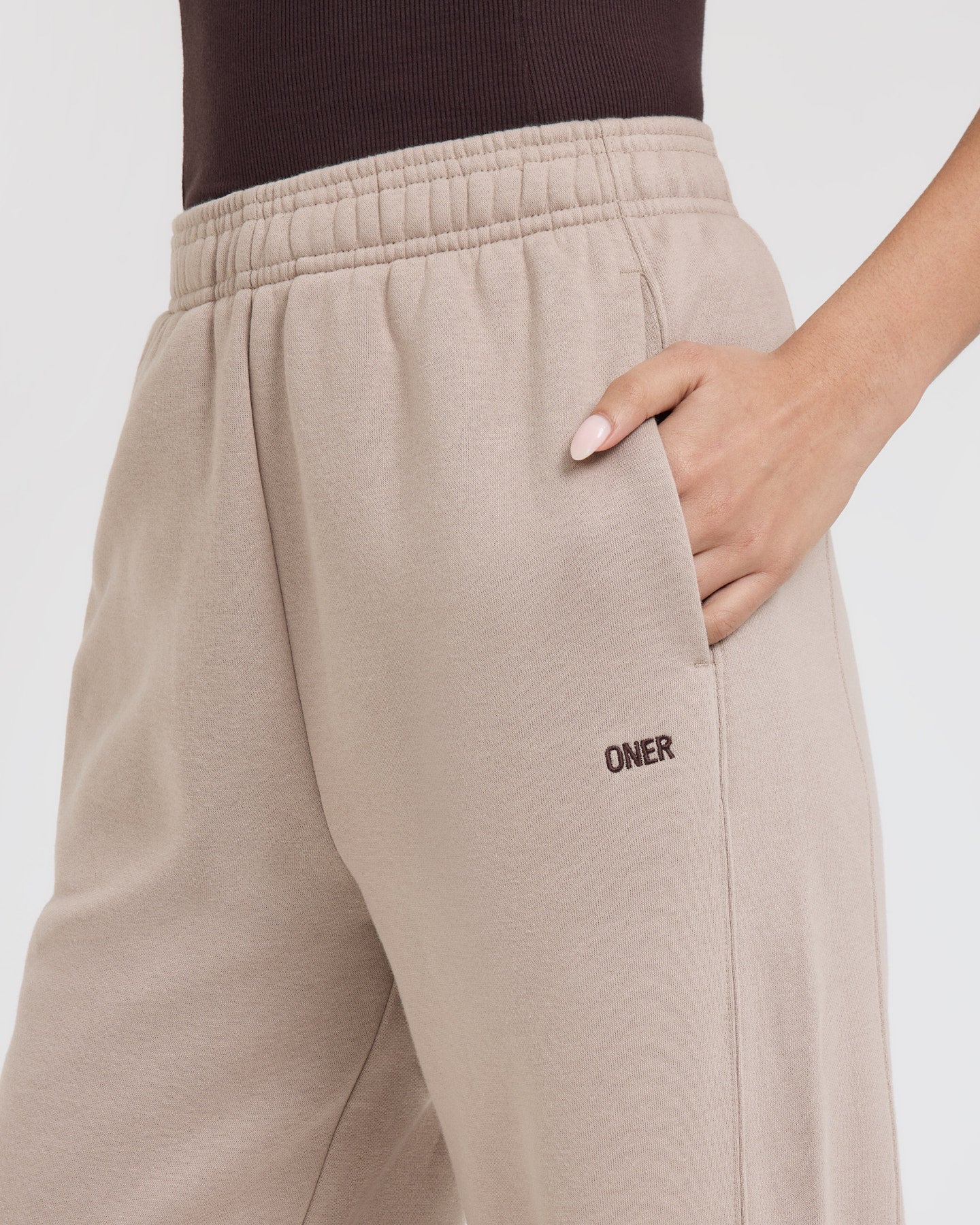 Foundations Straight Leg Joggers | Mushroom Brown - Image 4