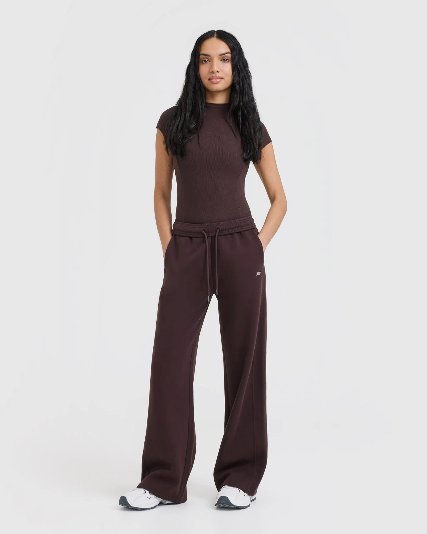 Foundations Straight Leg Joggers | Plum Brown - Image 3