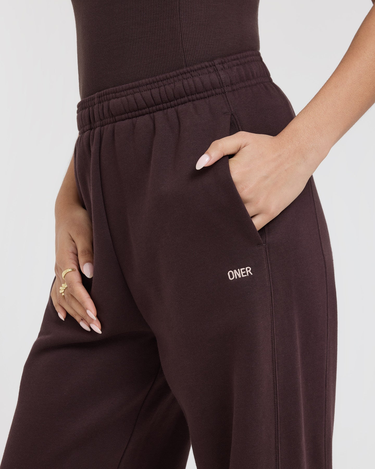 Foundations Straight Leg Joggers | Plum Brown - Image 4